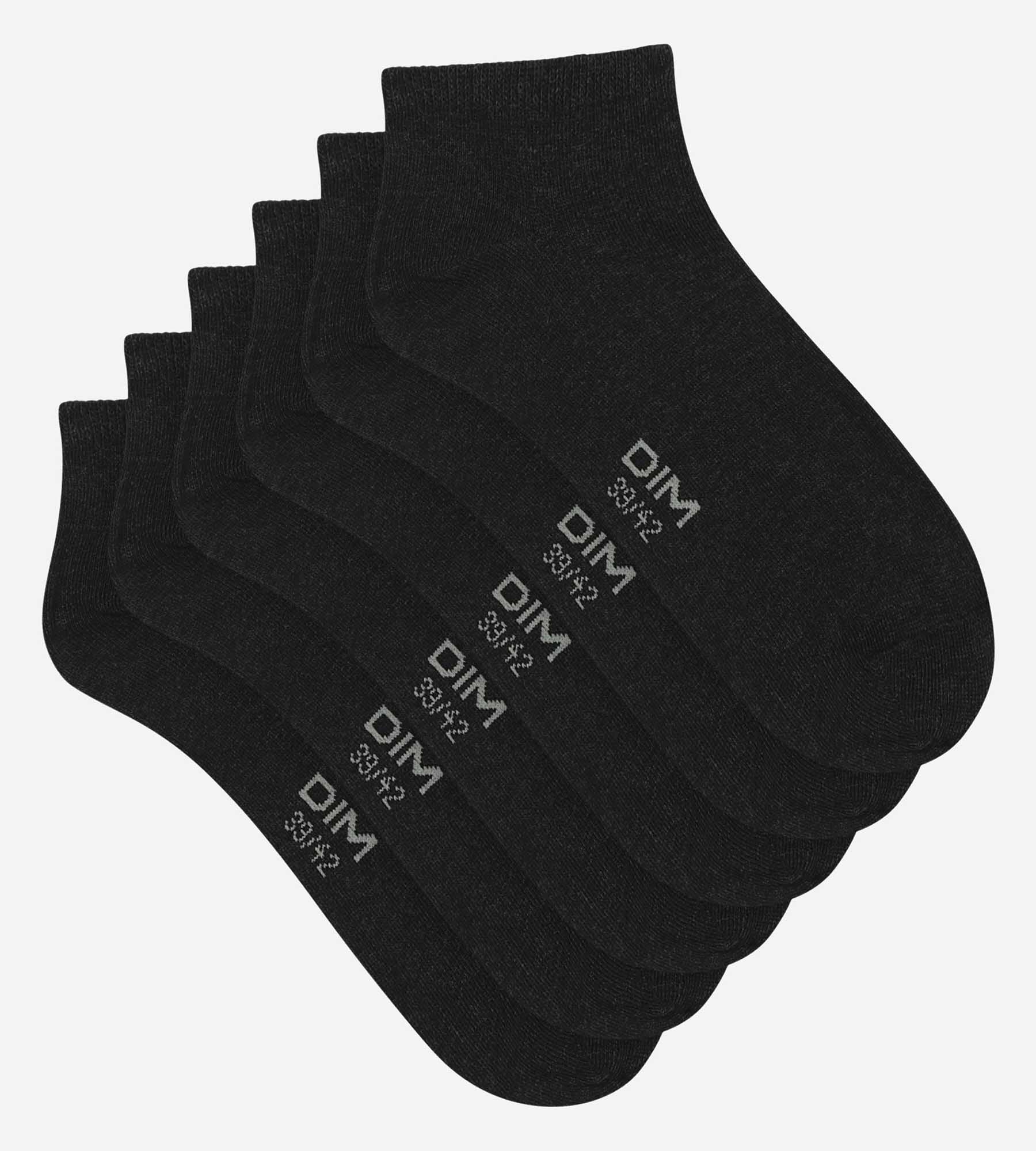 dim-coton-lot-de-3-paires-de-chaussettes-courtes-homme-noir image 2