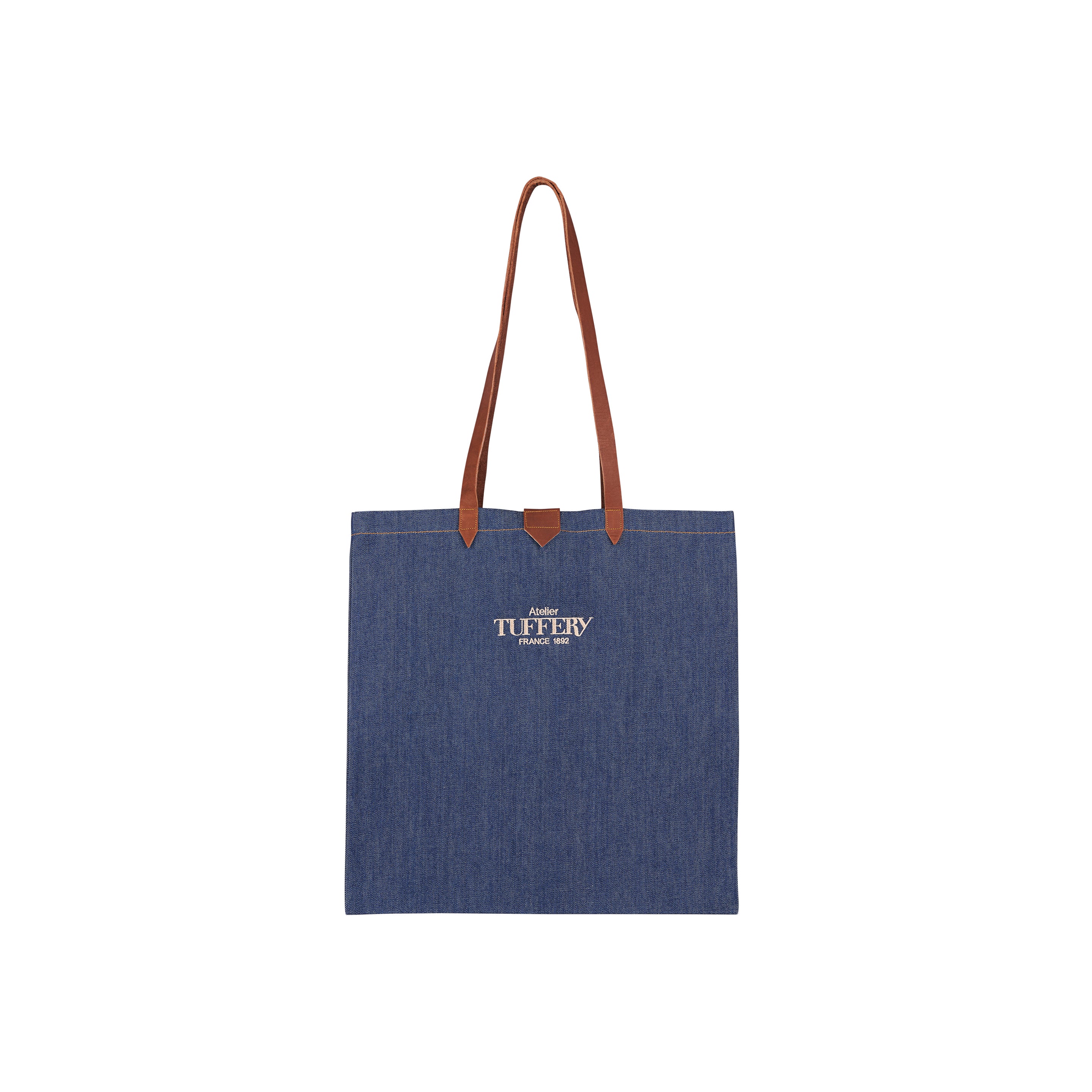 atelier-tuffery-tote-bag-jean-brut-et-cuir image 1