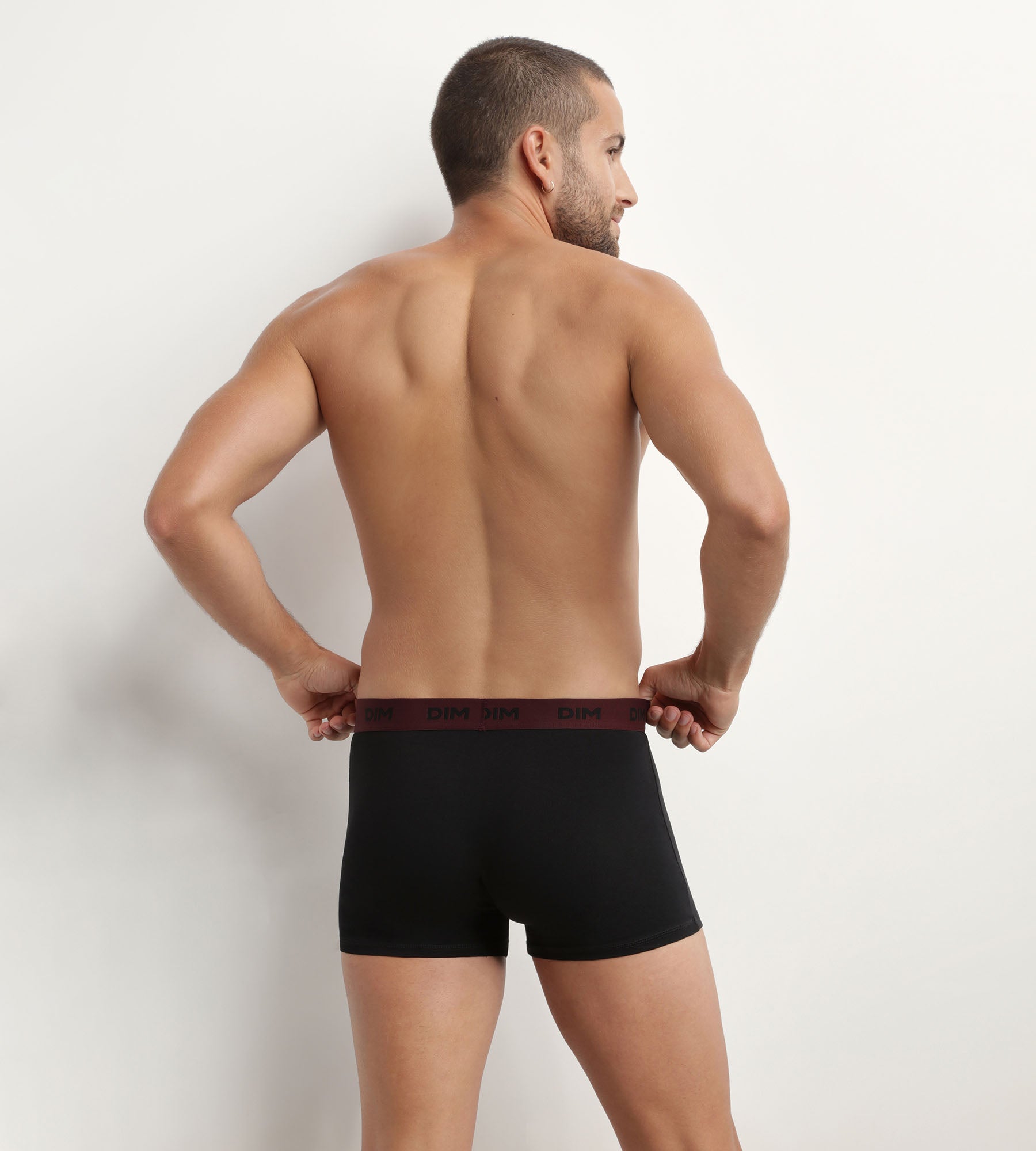 dim-mix-colors-lot-de-3-boxers-homme-noir-ceinture-raisin image 2