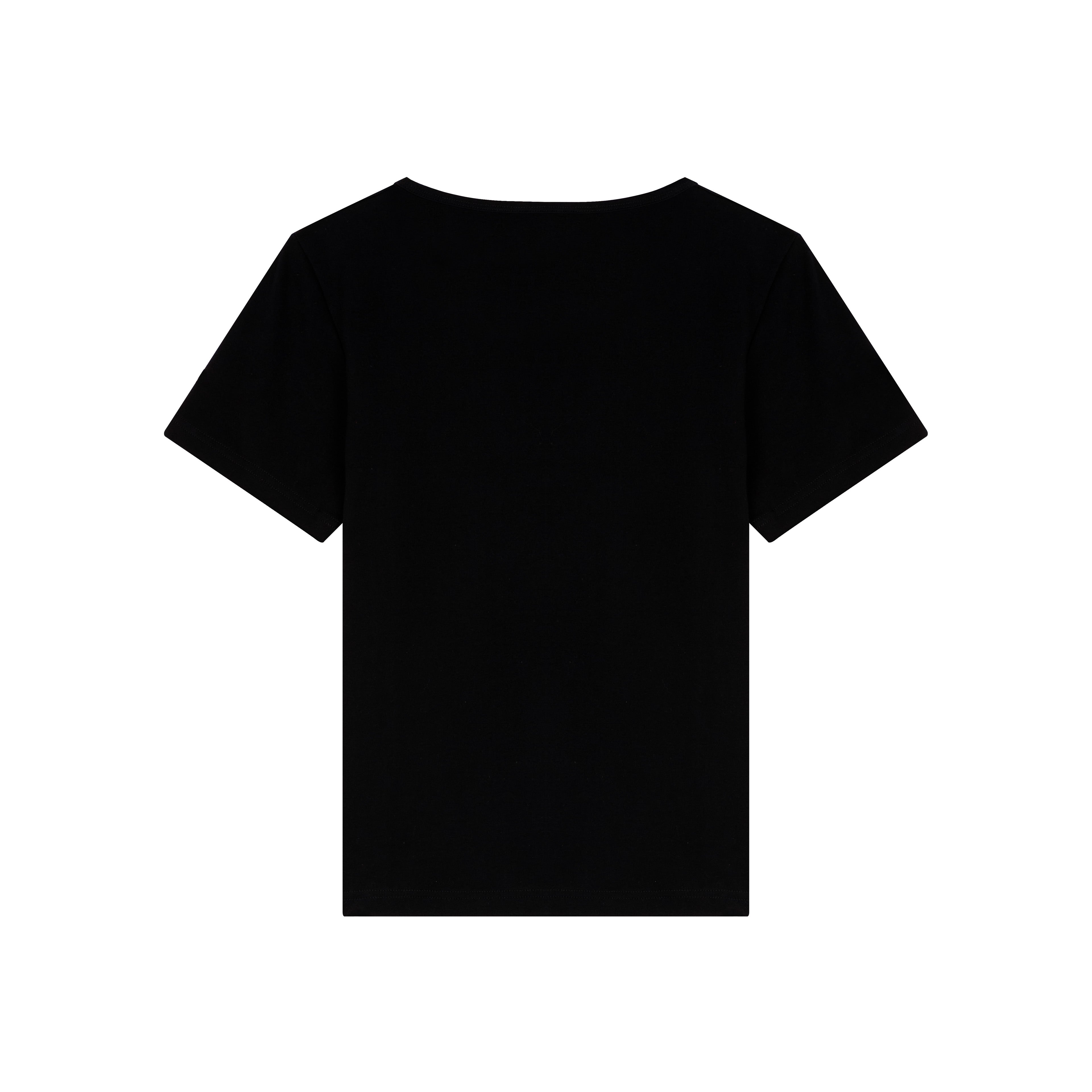 atelier-tuffery-t-shirt-femme-col-rond-noir-coton-bio image 3