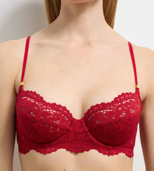 dim-burning-eclat-soutien-gorge-corbeille-armatures-dentelle-rouge image 1