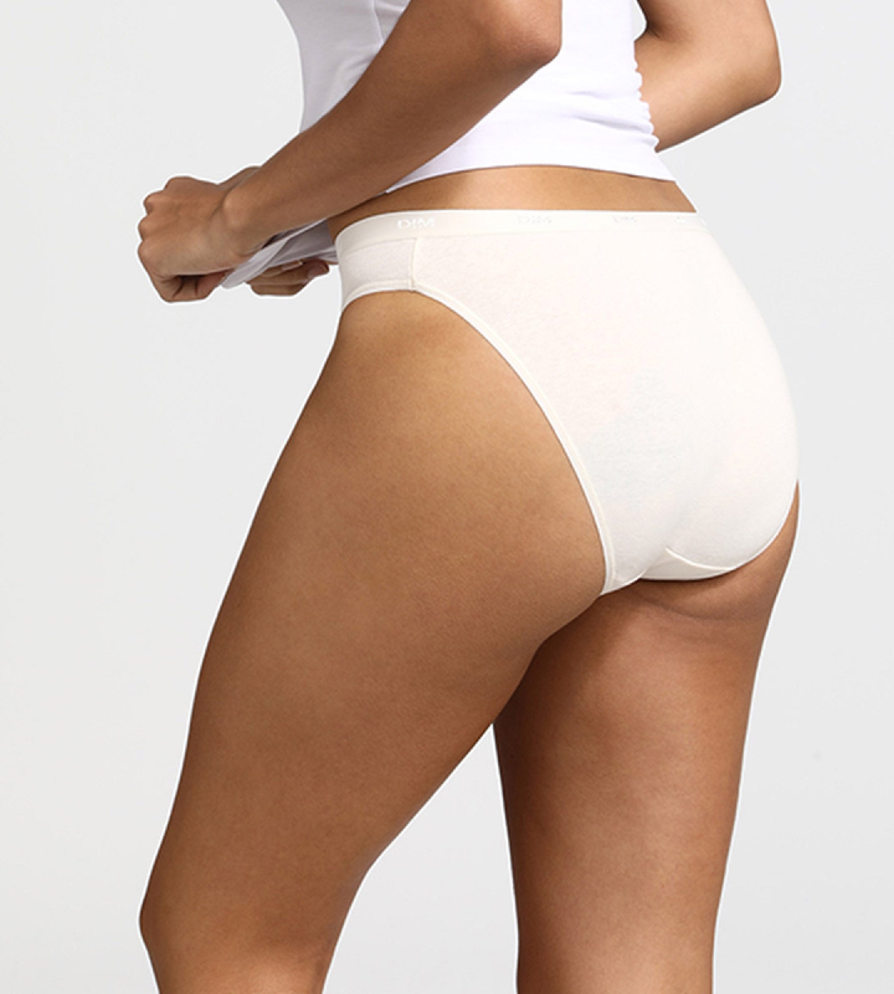 dim-les-pockets-lot-de-3-slips-femme-coton-peau-rose-nacre image 2