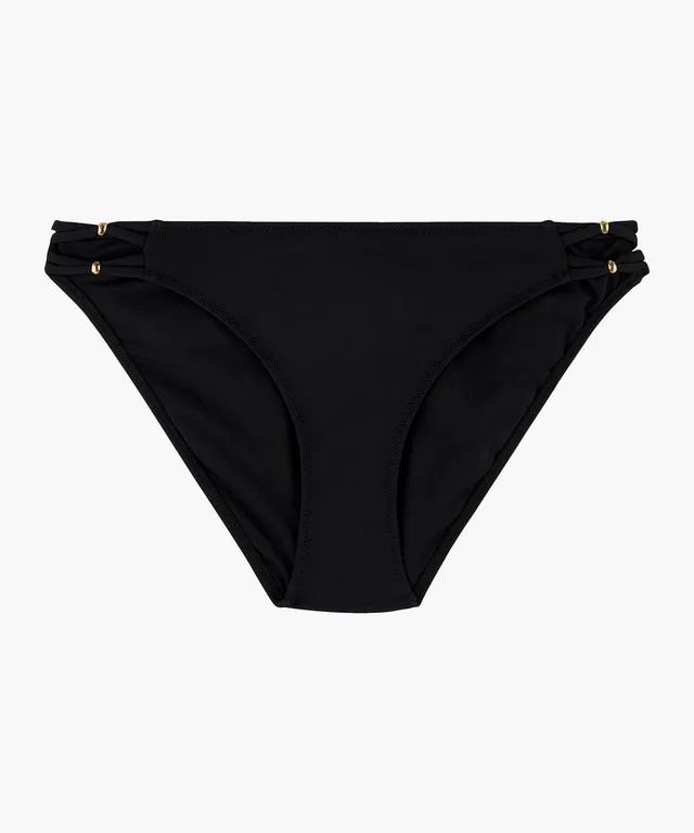 aubade-secret-laguna-br-silien-noir-bandes-de-tissu-perles-dor-es image 1