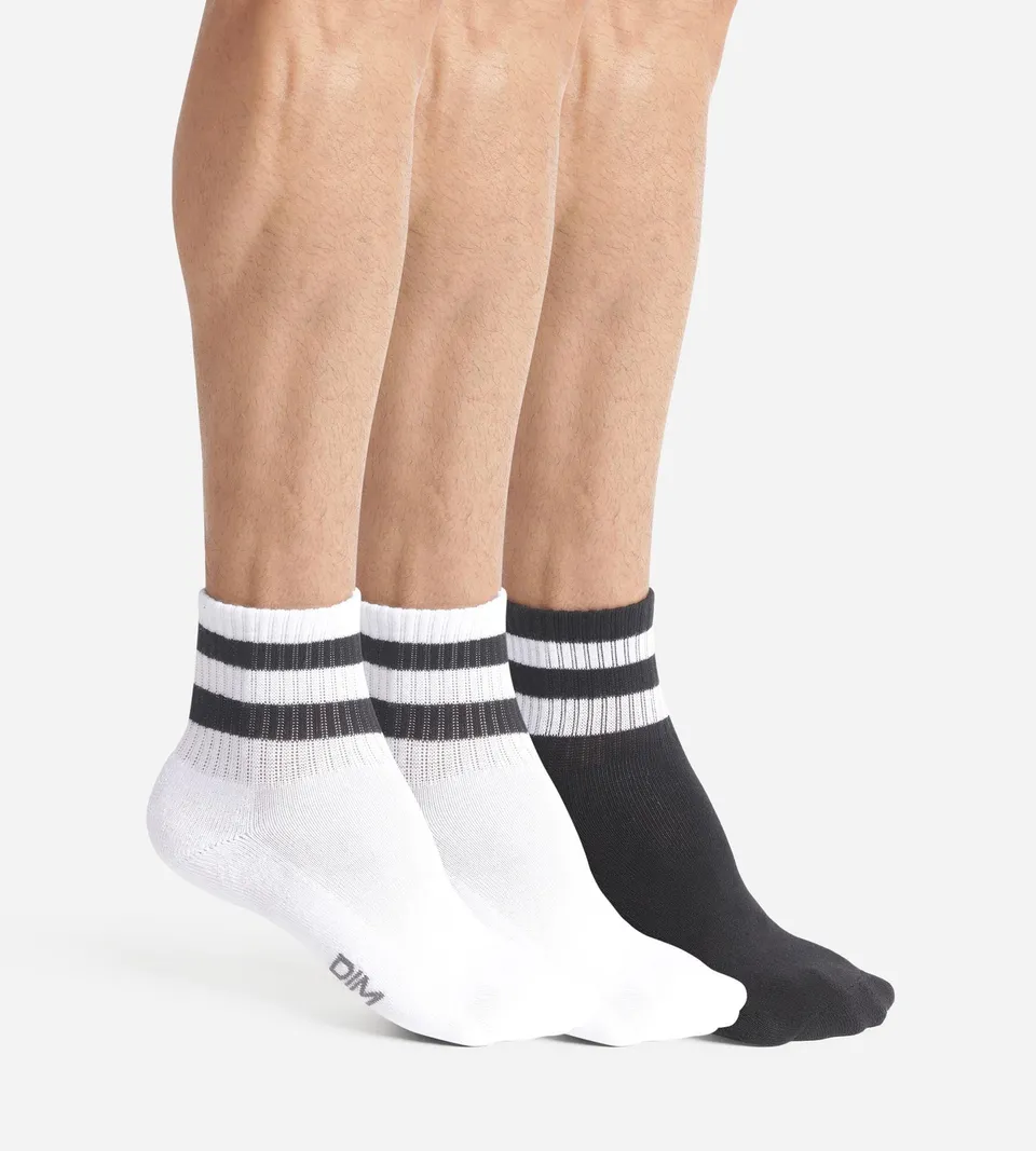 dim-ecodim-sport-style-lot-de-3-paires-chaussettes-basses-homme-blanc-noir image 1