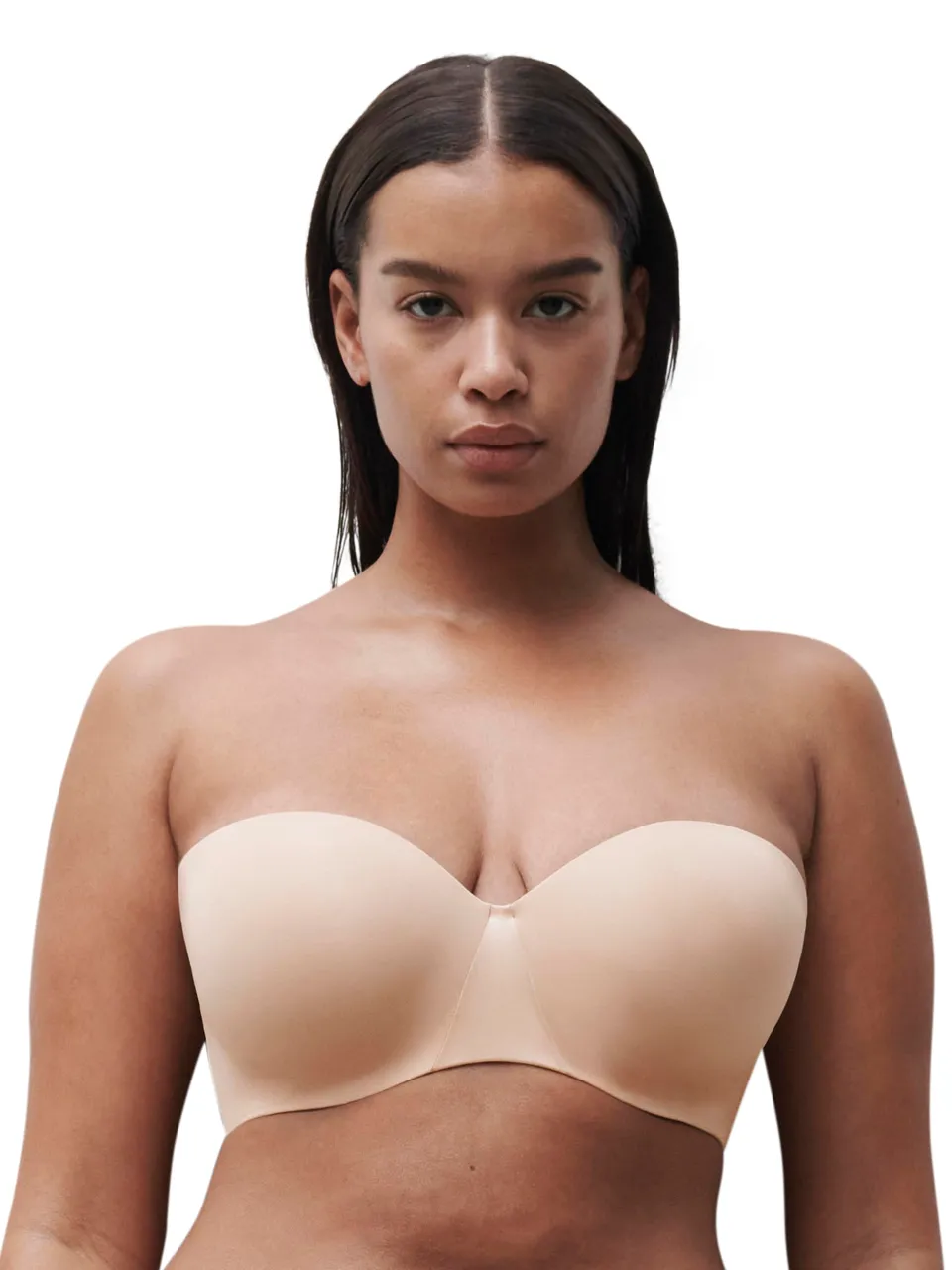 chantelle-soutien-gorge-coque-bandeau-essential-beige-dor image 1