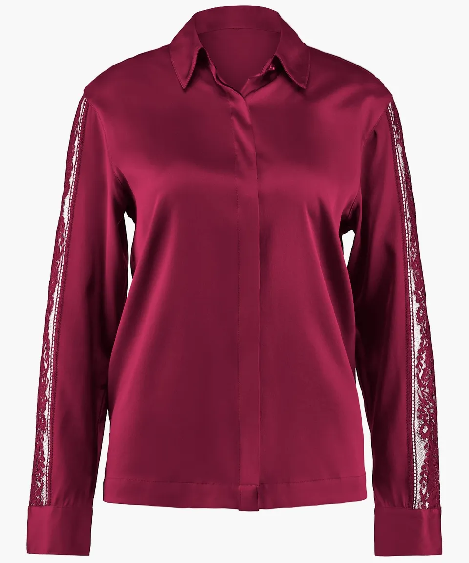 aubade-midnight-whisper-chemisier-en-soie-crimson-red image 1