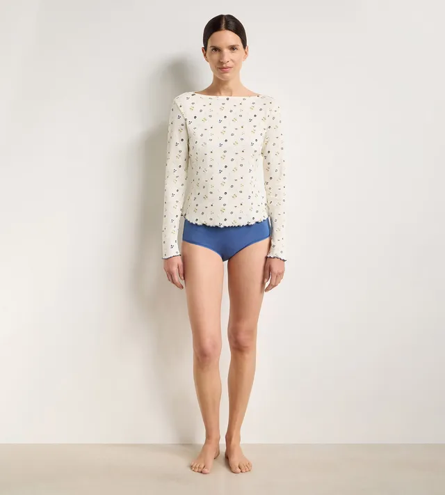 top-manches-longues-dim-slow-days-fresh-vibes-coton-cru-imprim-fleuri image 1