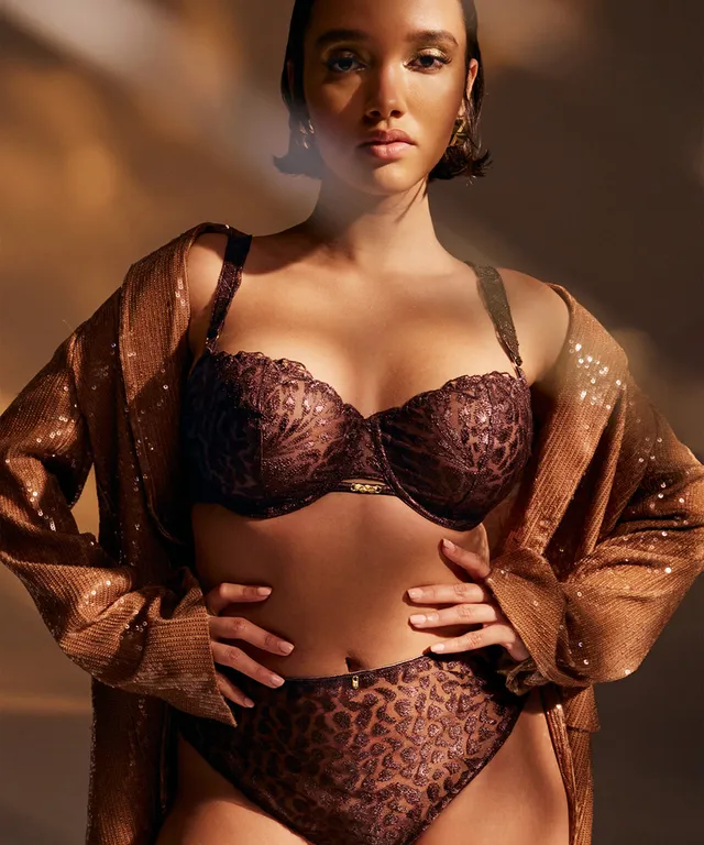 aubade-crazy-in-love-soutien-gorge-corbeille-armatures-satin-brown image 1