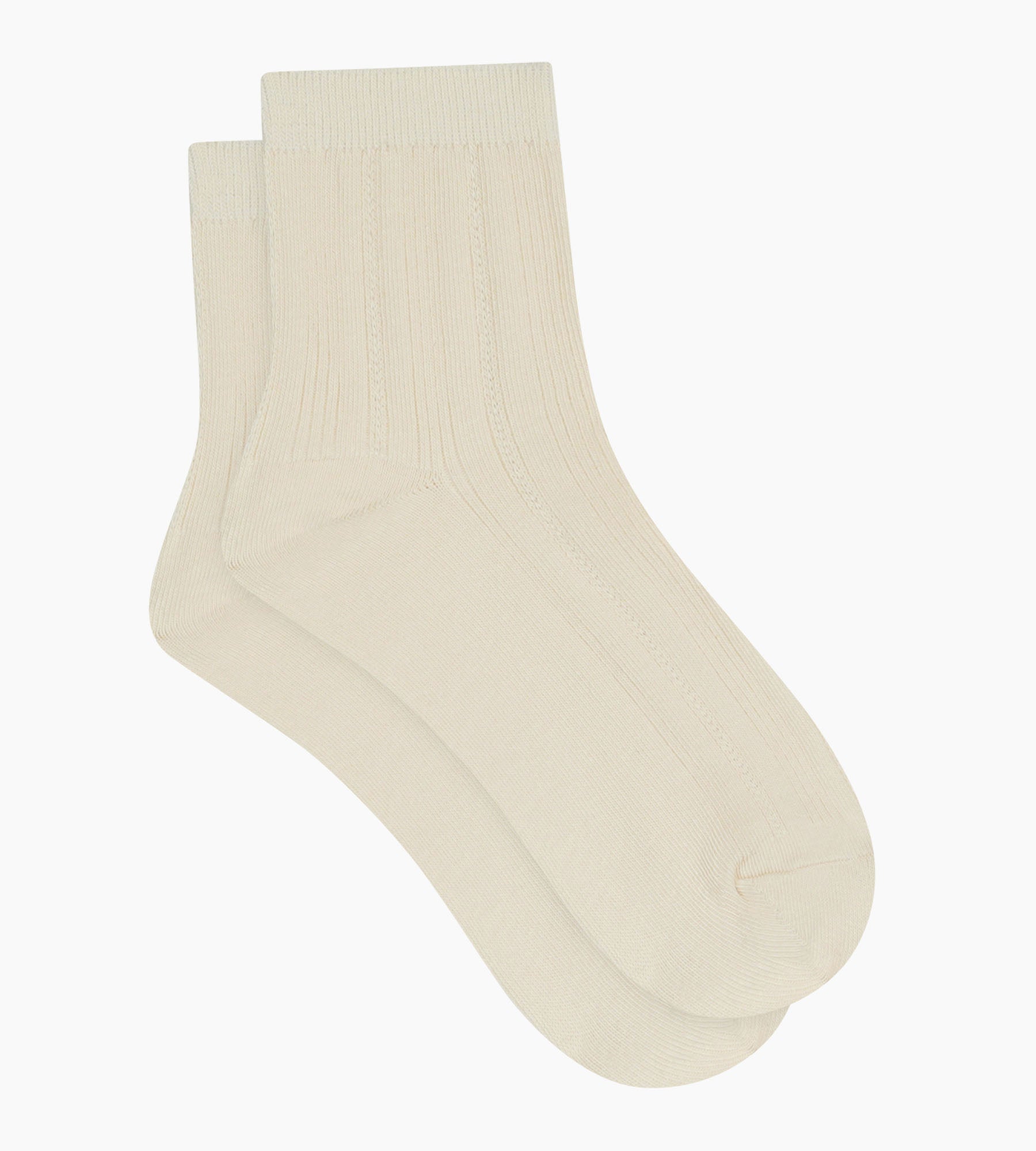 dim-la-mode-chaussettes-femme-coton-pointelle-ivoire image 2