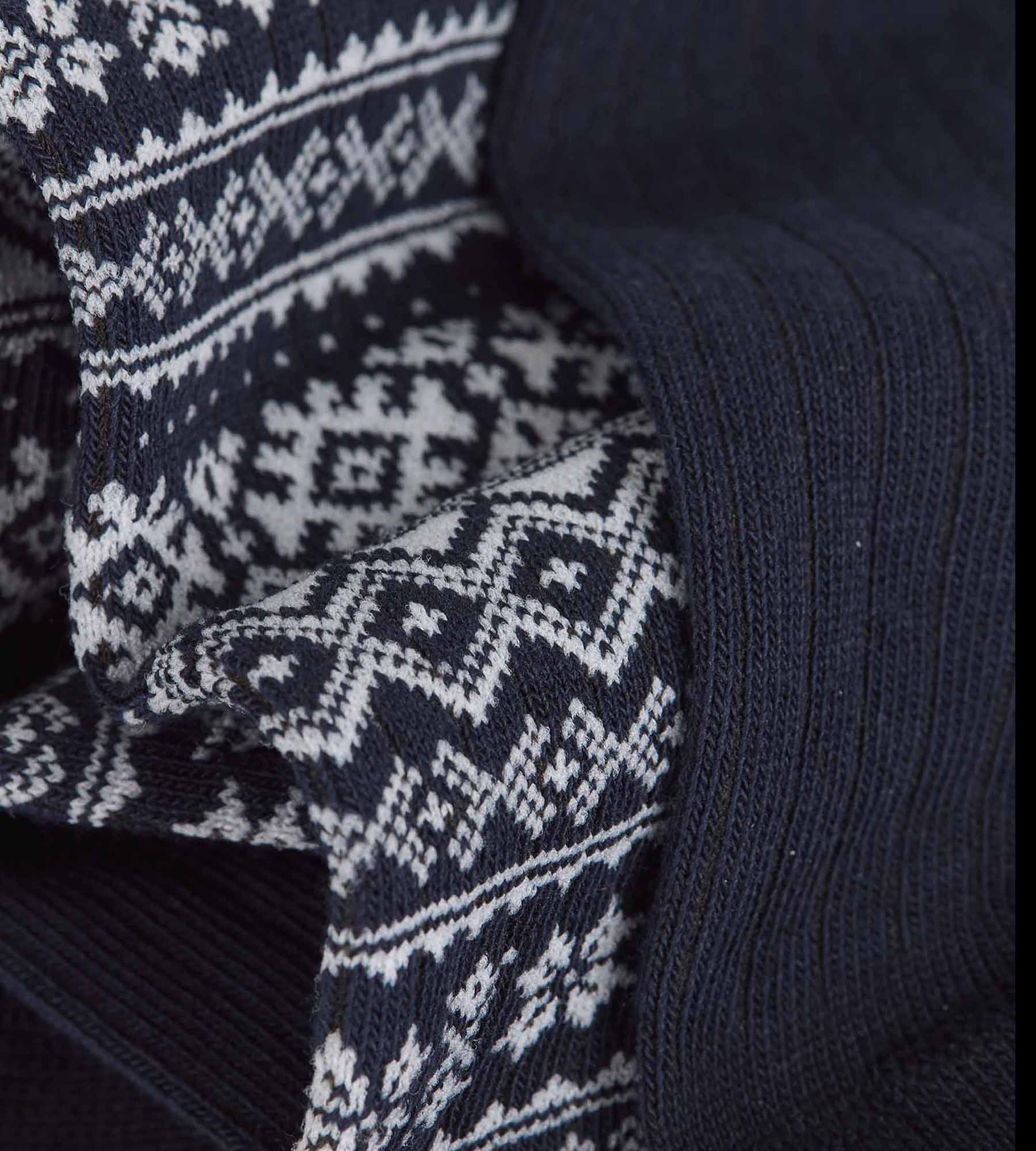 dim-coton-fancy-lot-de-2-chaussettes-homme-nordique-navy-bleu image 3