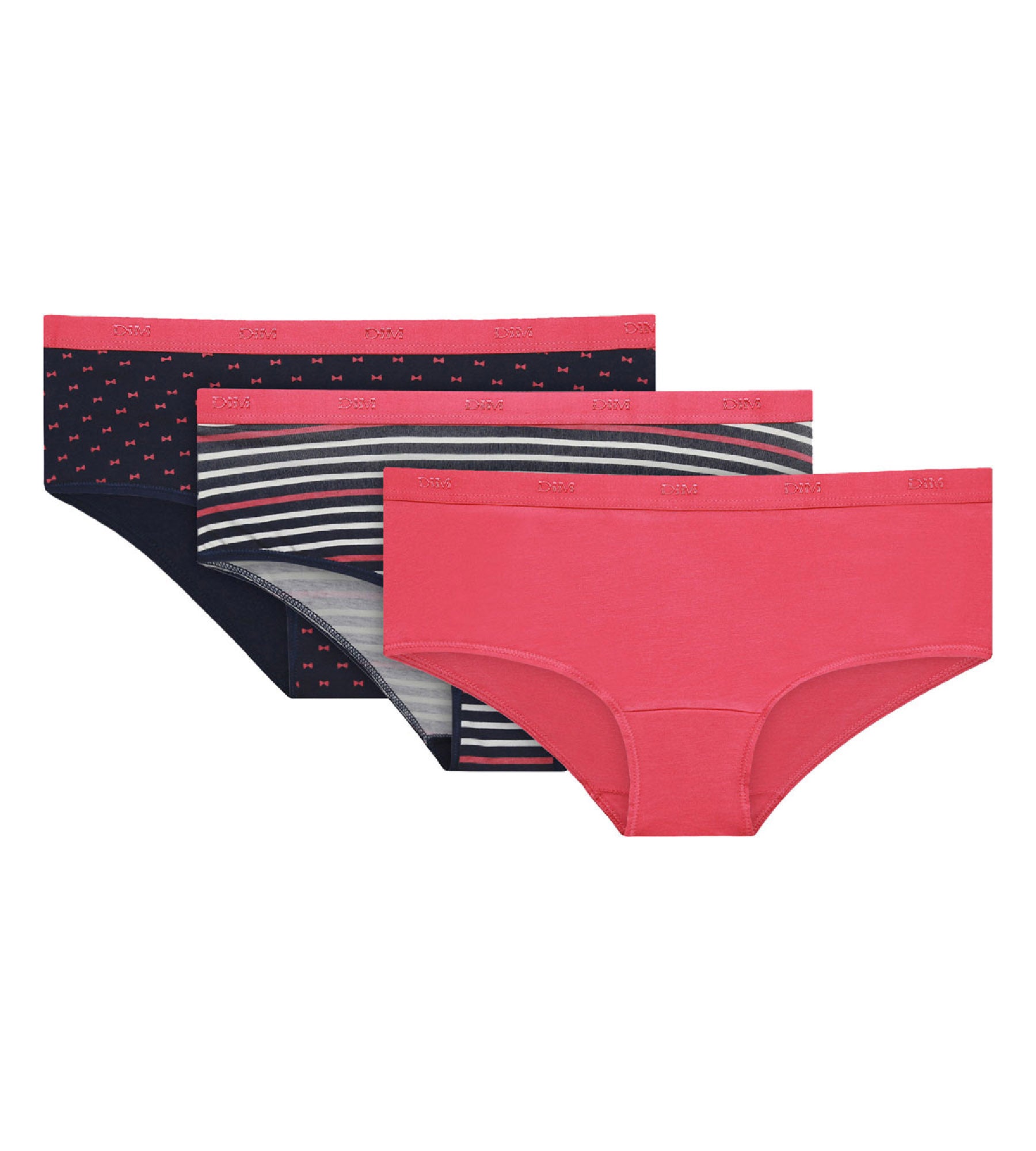 dim-les-pockets-lot-de-3-boxers-femme-coton-pretty-rose image 3