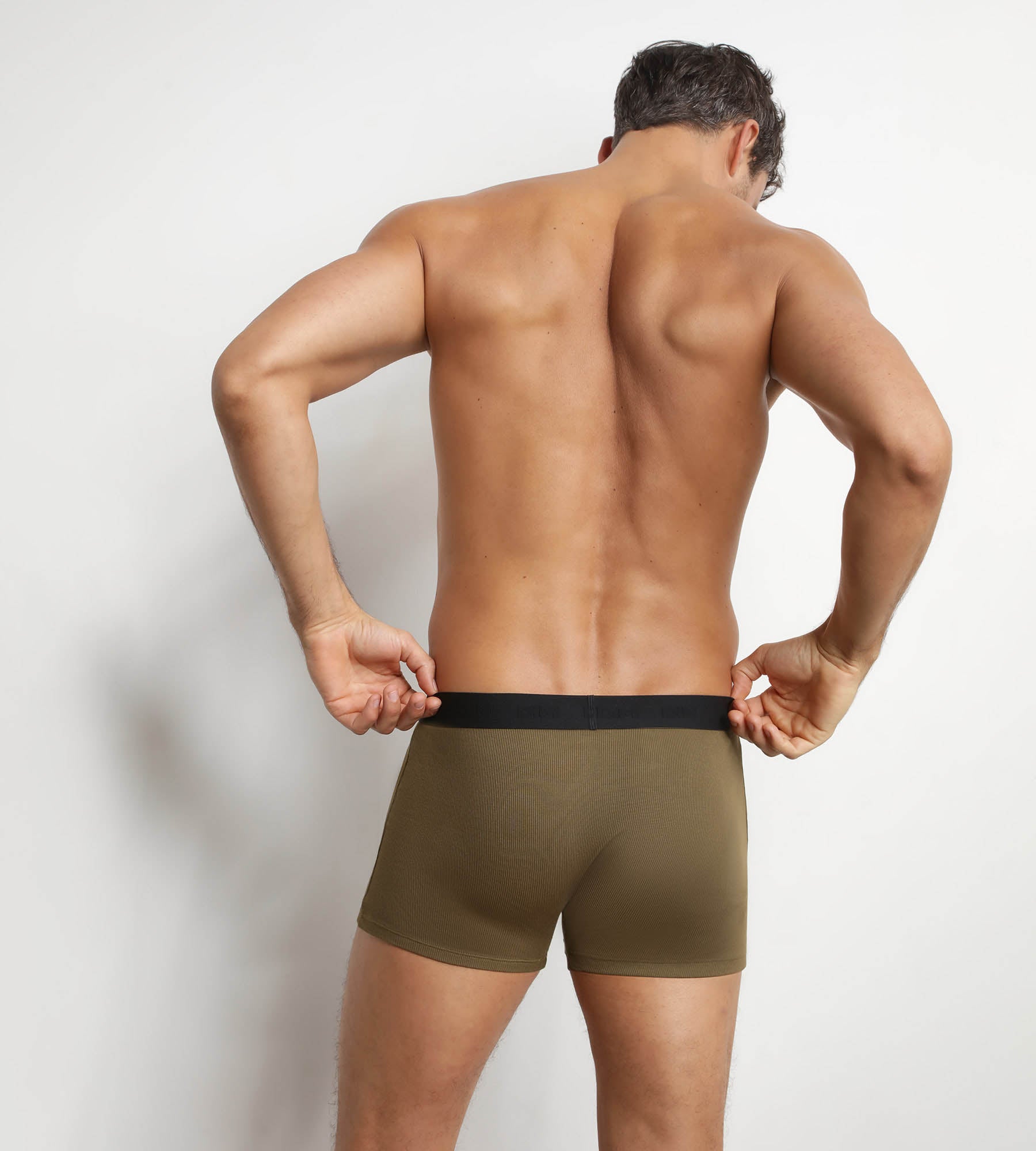 dim-l-gant-boxer-homme-en-coton-modal-c-tel-vert-olive image 2
