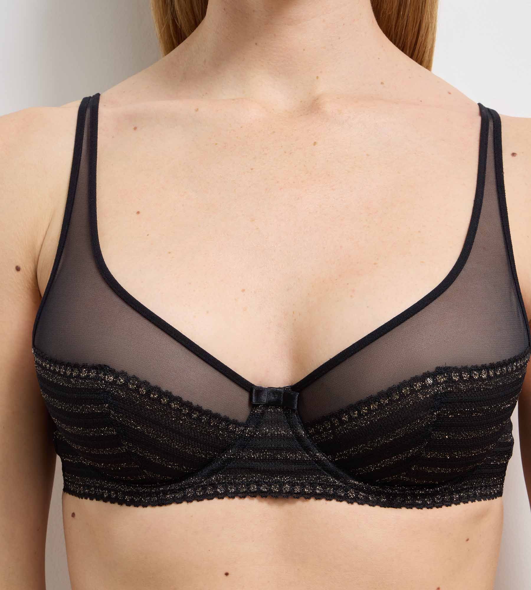 dim-holiday-soutien-gorge-foulard-armatures-dentelle-noir-ray-lurex image 1