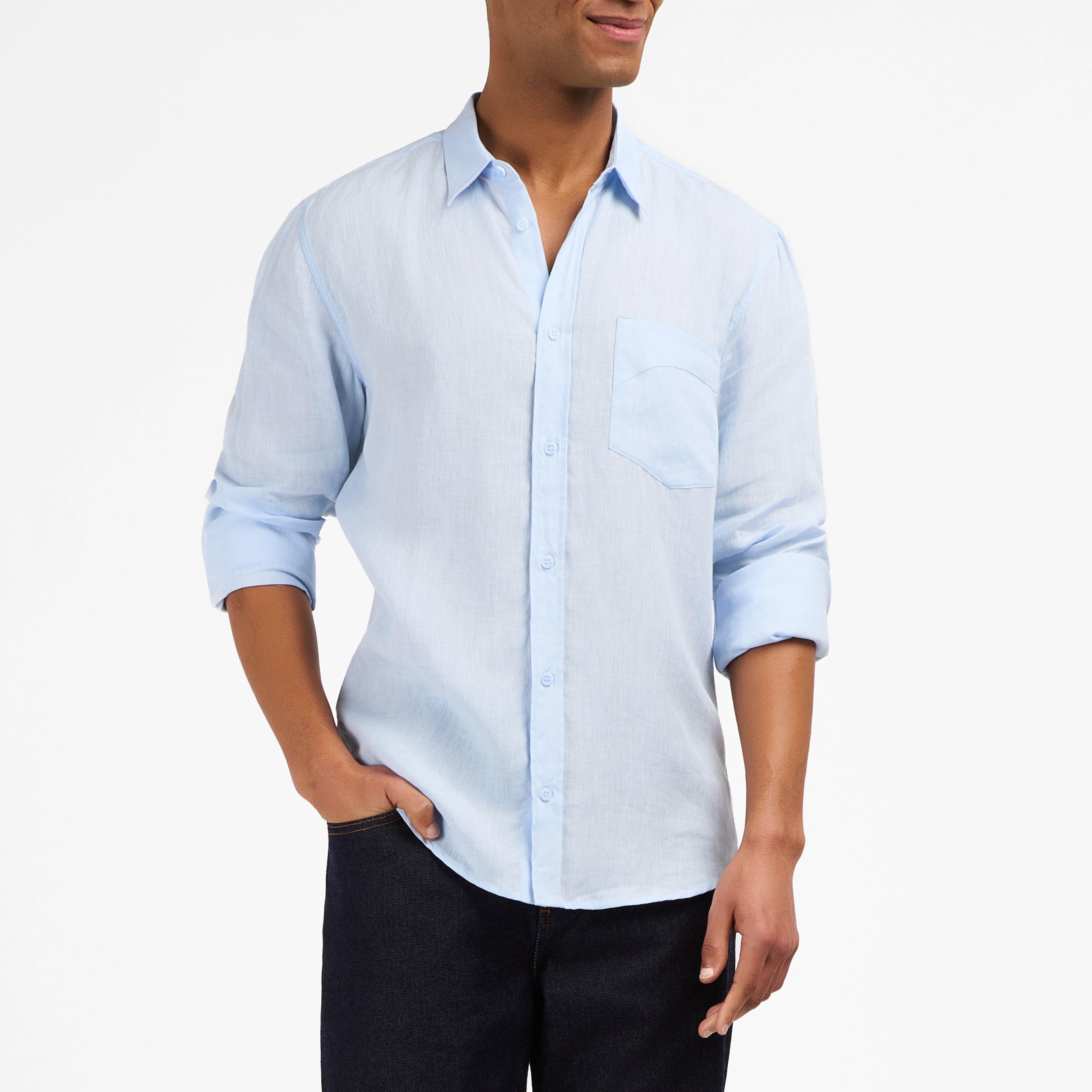 atelier-tuffery-chemise-aubrac-homme-droite-en-lin-fran-ais-bleu-clair image 7