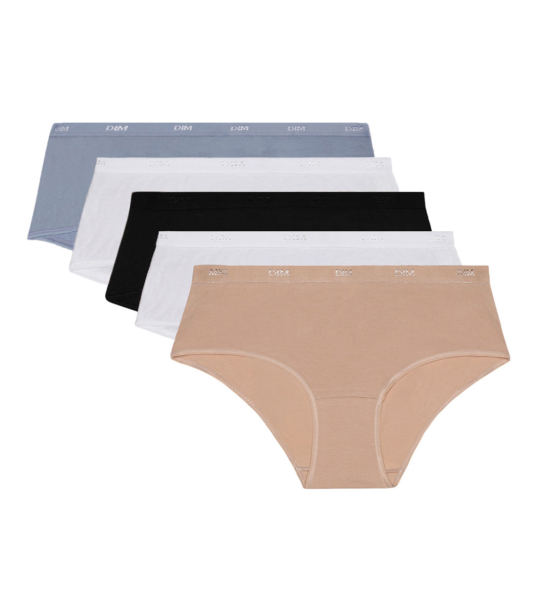 dim-les-pockets-ecodim-lot-de-5-boxers-femme-coton-stretch-classiques image 3