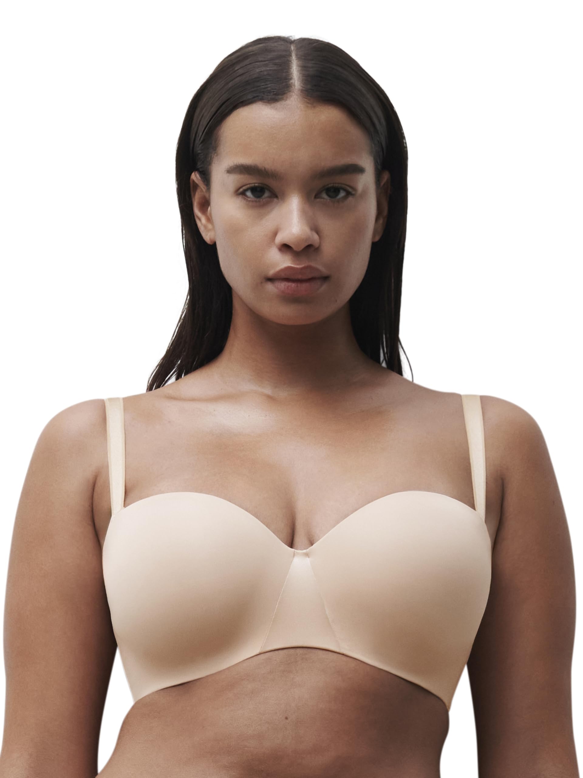 chantelle-soutien-gorge-coque-bandeau-essential-beige-dor image 5