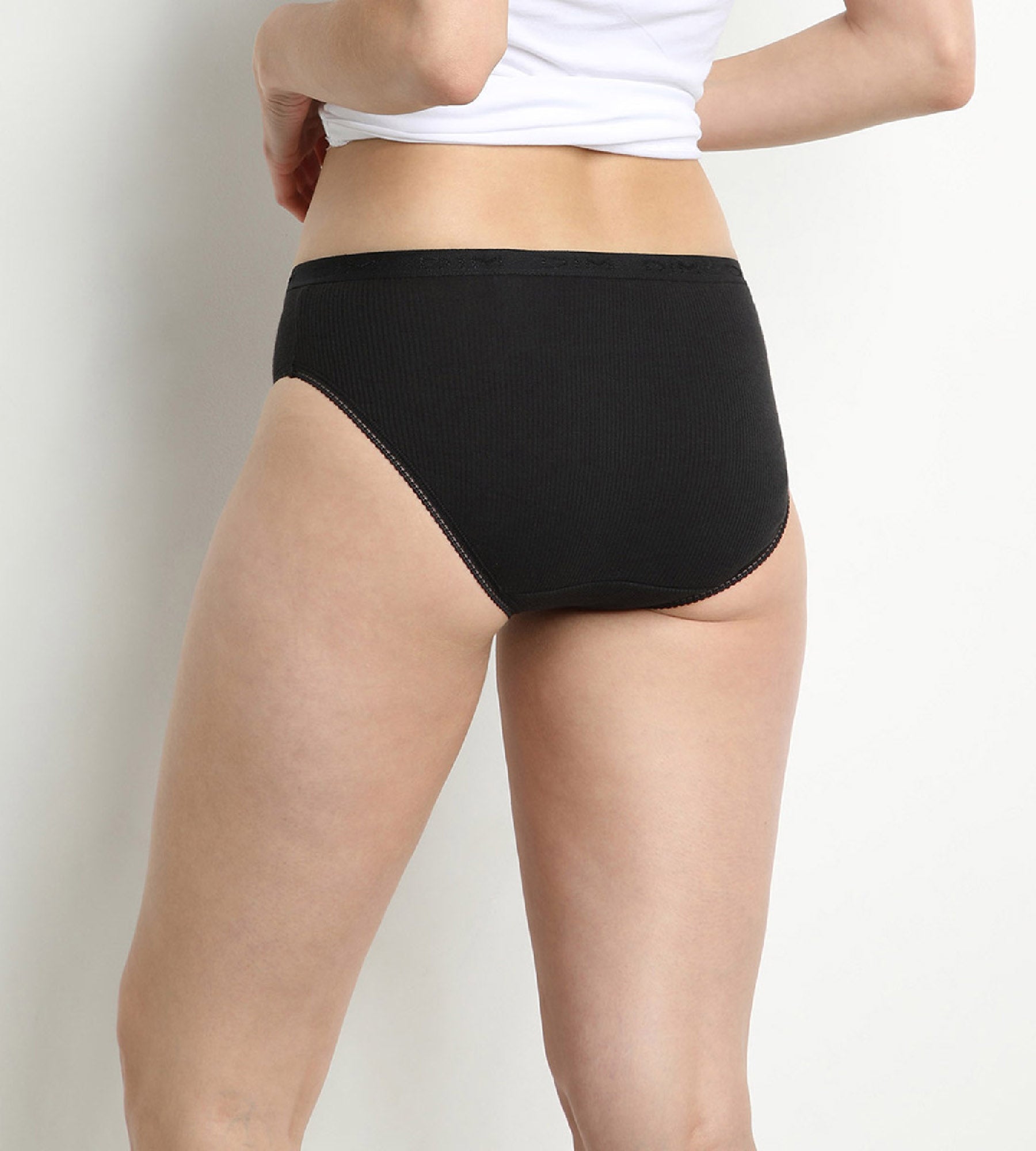 dim-lot-de-2-slips-noirs-midi-femme-pur-coton image 2