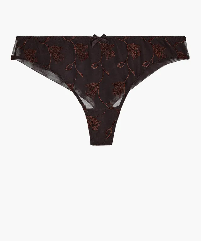 aubade-softessence-tanga-espresso-tanga-invisible-en-broderie-recycl-e image 1