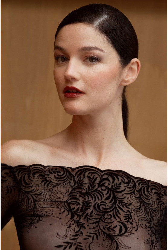 cadolle-arabesque-mini-robe-velours-floqu-noir image 6