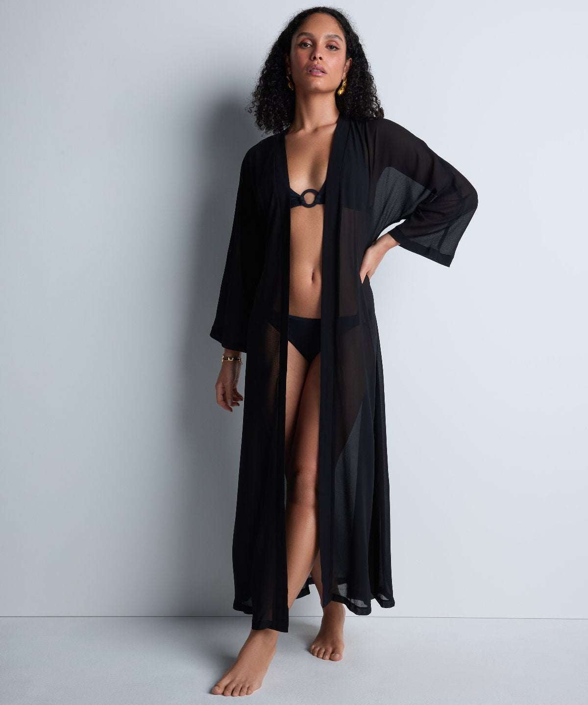 aubade-beach-walk-kimono-long-black image 3