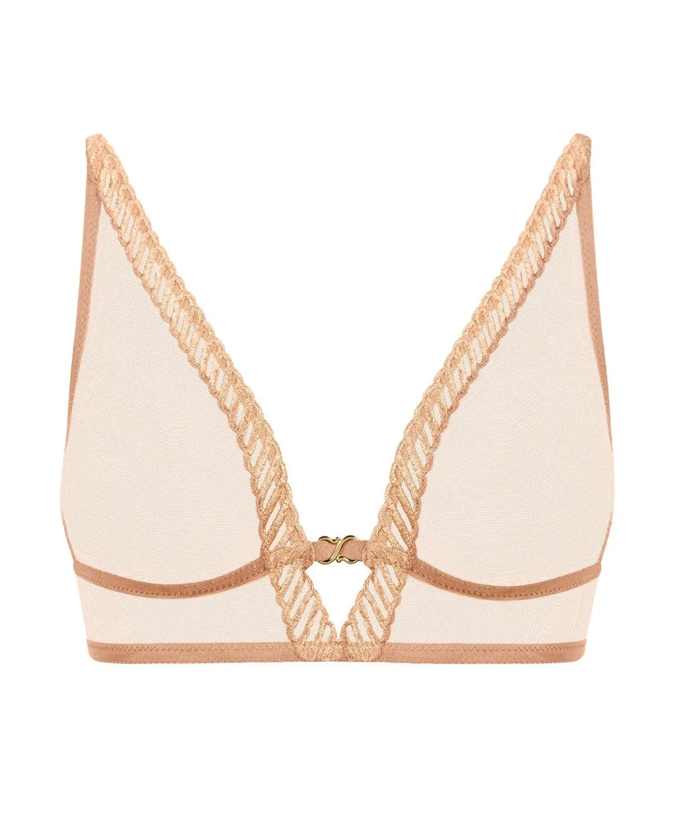 aubade-sheer-emotion-soutien-gorge-triangle-sable-sans-armatures image 1