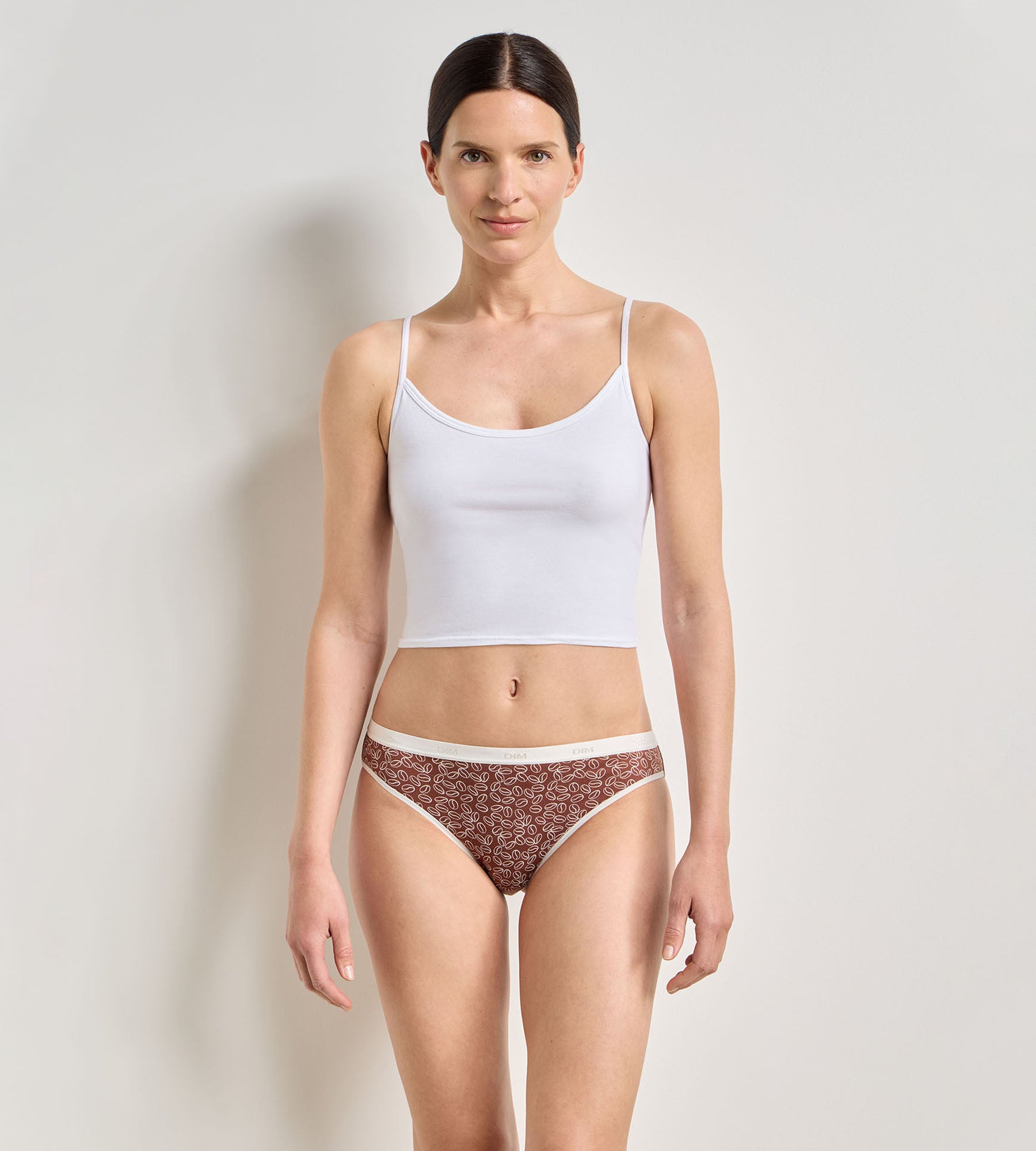 dim-les-pockets-coton-lot-de-5-culottes-femme-d-lice-caf image 3
