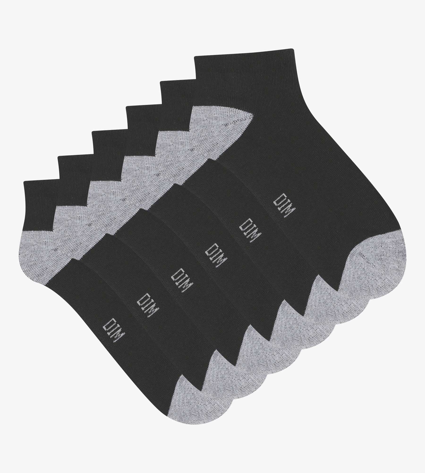 dim-ecodim-sport-lot-de-3-socquettes-coton-noir-et-gris image 2