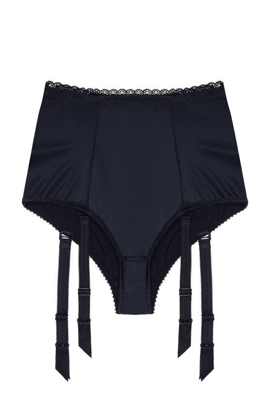 cadolle-gina-culotte-haute-satin-noir-jarretelles image 2