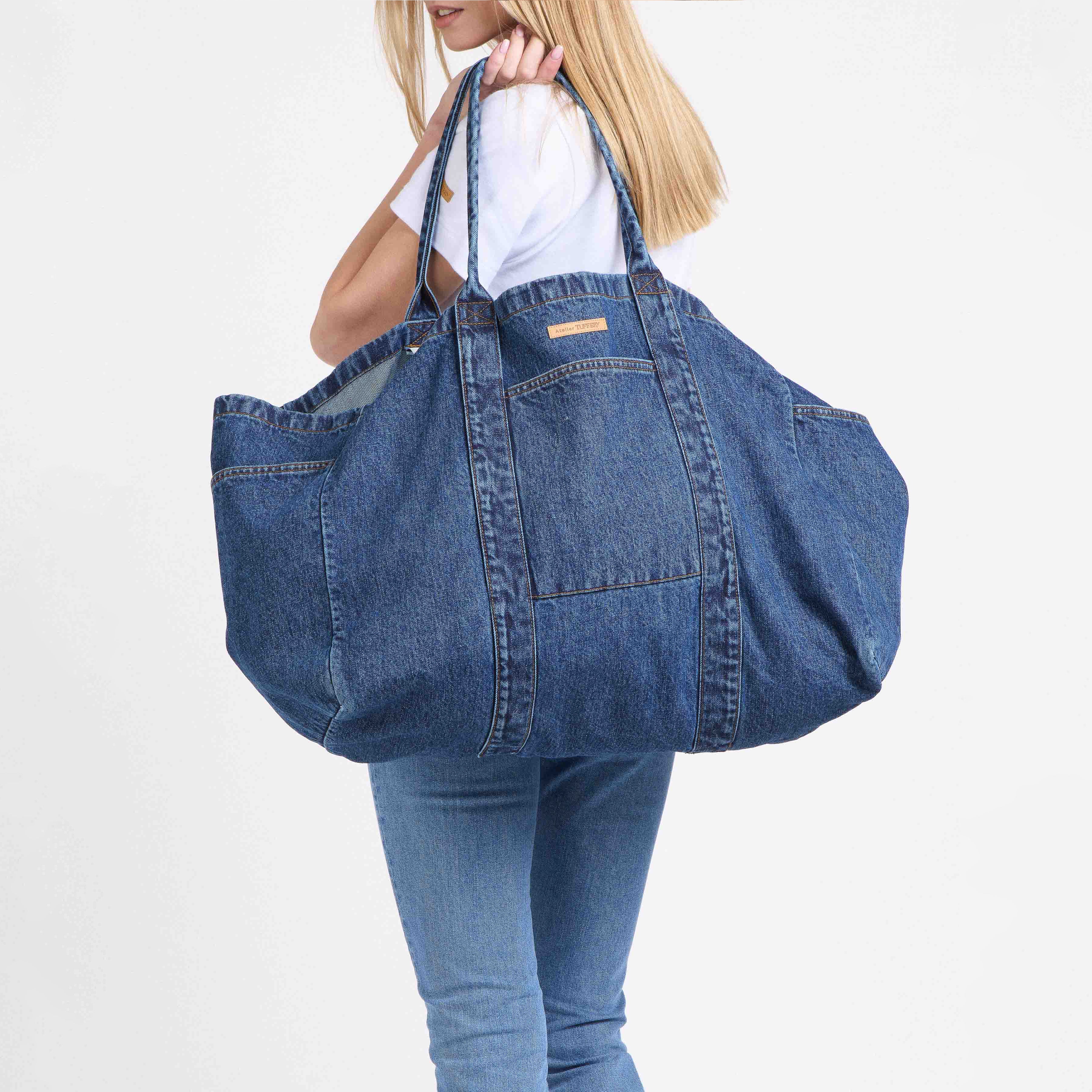 atelier-tuffery-sac-de-transport-xl-en-jean-denim image 5