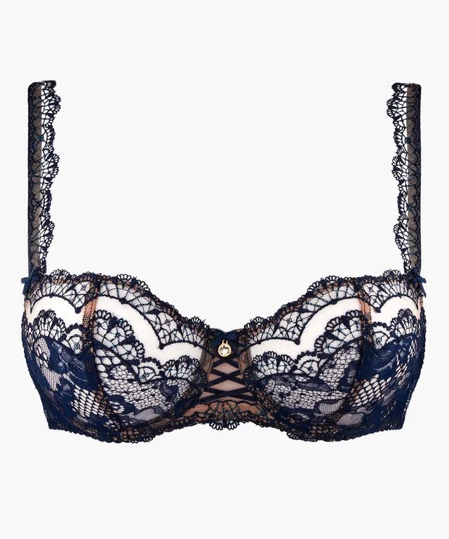 aubade-soleil-nocturne-soutien-gorge-demi-corbeille-bleu-cr-puscule image 1