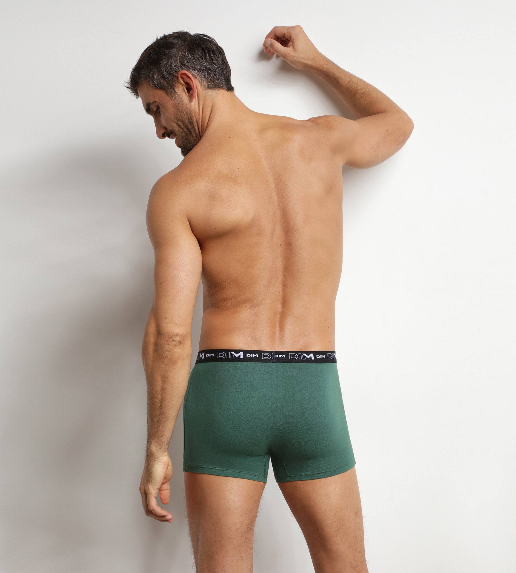 dim-lot-de-3-boxers-homme-coton-stretch-vert-n-buleuse image 2