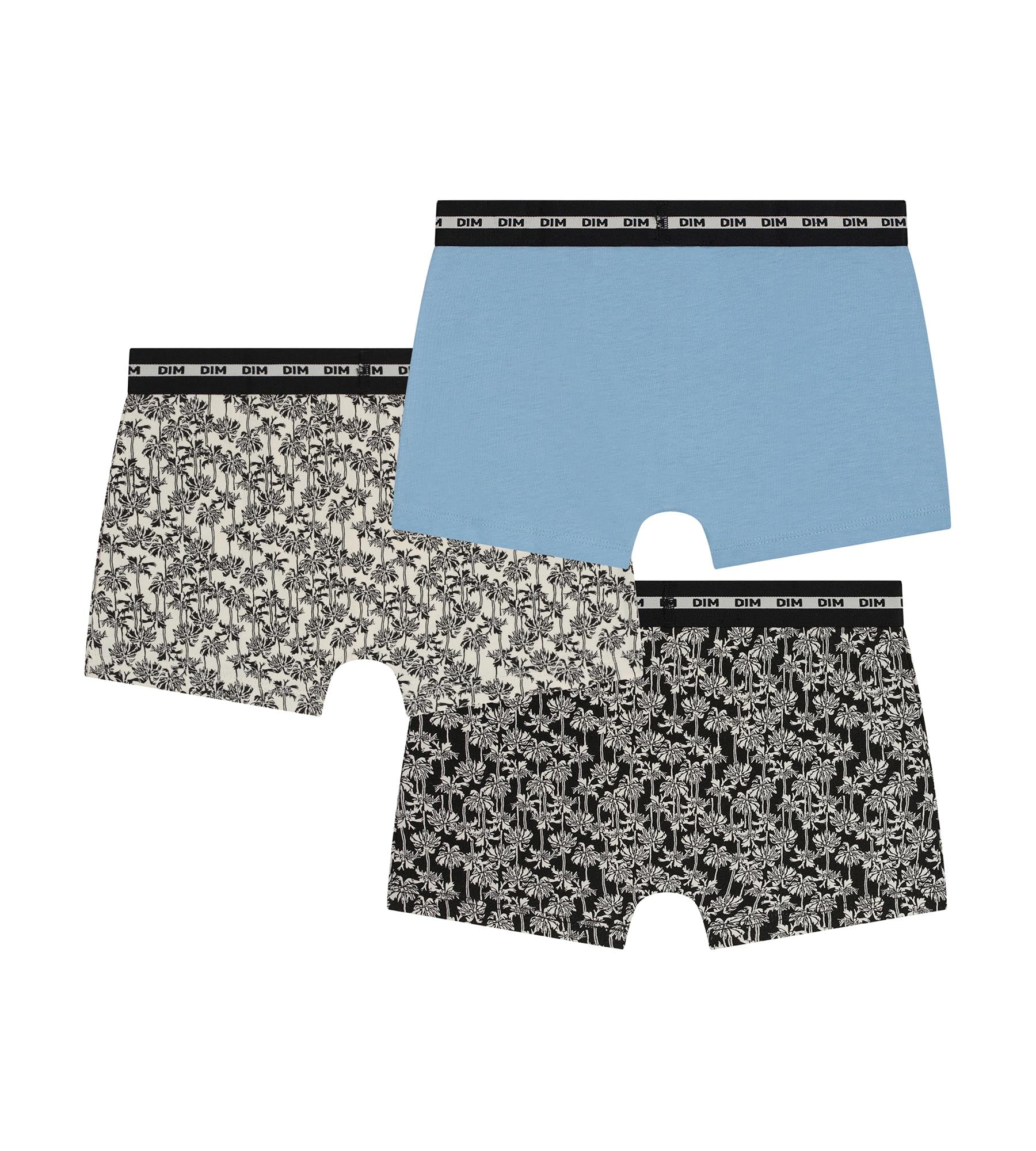 dim-lot-de-3-boxers-enfant-coton-stretch-motif-palmiers image 2