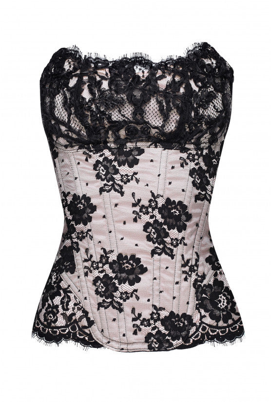 cadolle-scarlet-corset-cornely-dentelle-leavers image 1