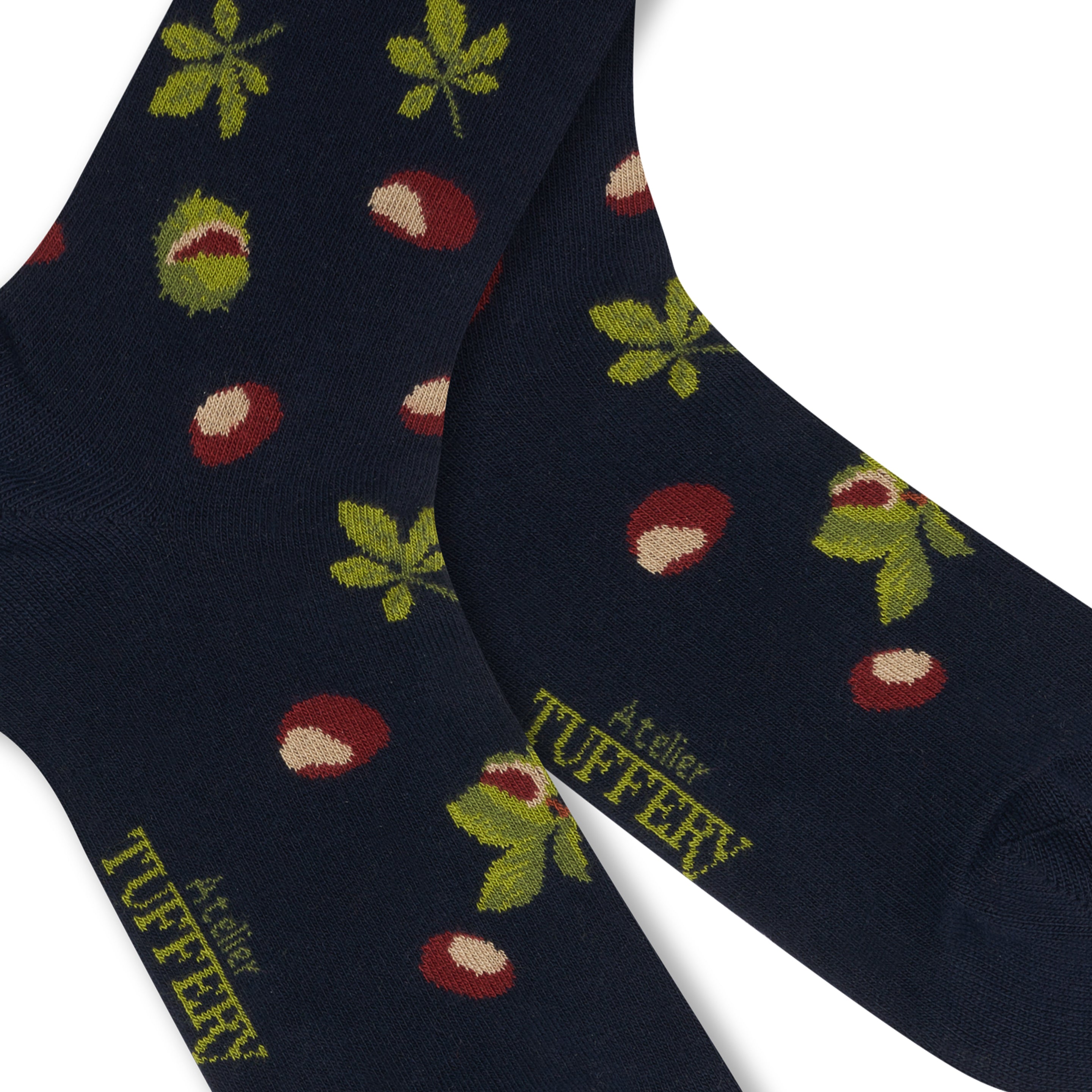 atelier-tuffery-chaussettes-fines-unisexes-bleues-motifs-c-vennes image 2