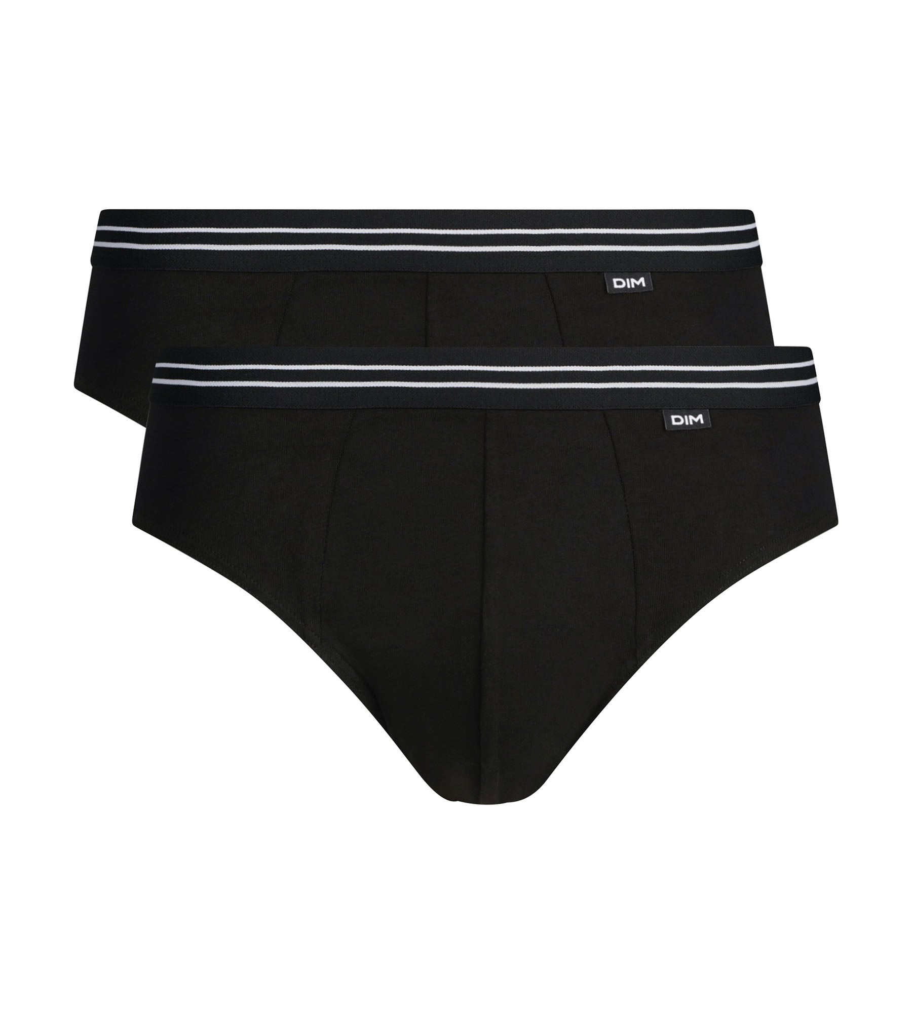 lot-de-2-slips-homme-dim-ecodim-noir-en-coton-stretch image 2