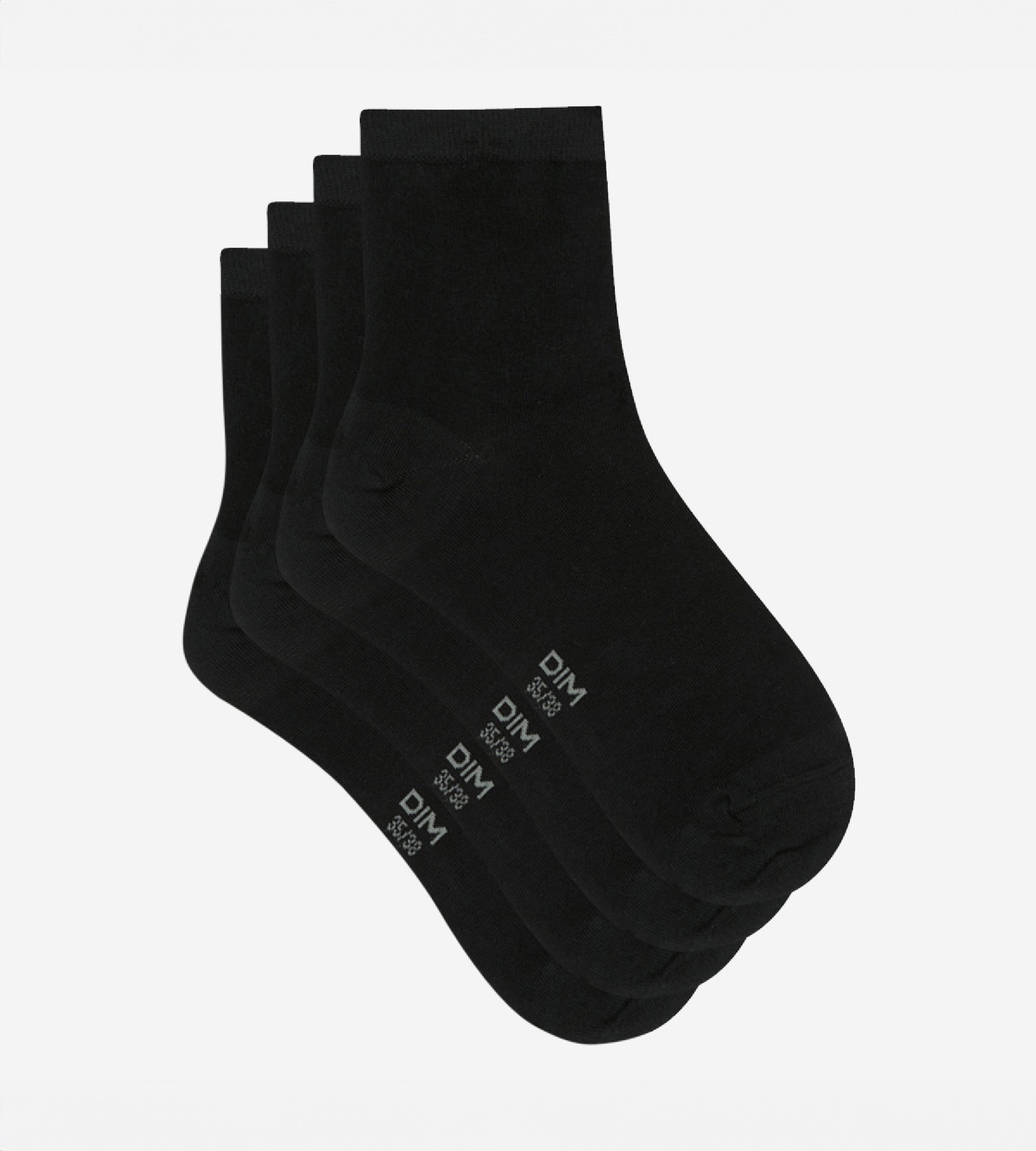 dim-sport-lot-de-2-paires-de-socquettes-noires-femme-coton image 2