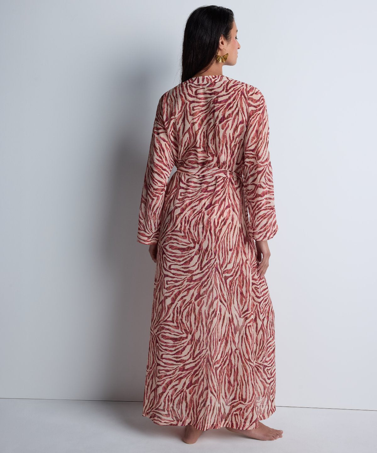 aubade-beach-walk-kimono-long-ample-pink-tiger image 4