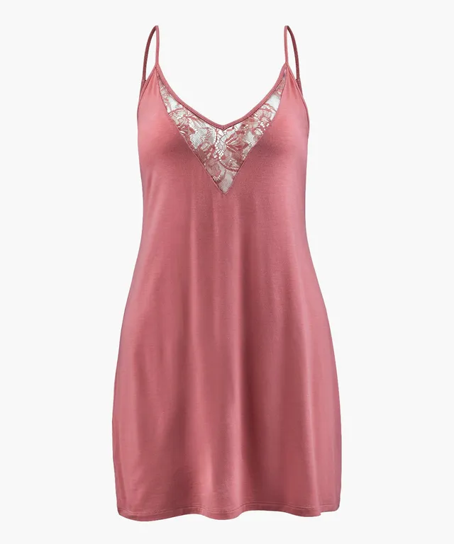 aubade-lazy-days-nuisette-rosewood-chemise-de-nuit-en-modal-et-soie image 1