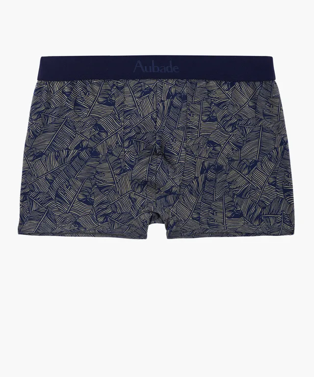 aubade-homme-boxer-marine-palm-gu-pard-coton-bio image 1