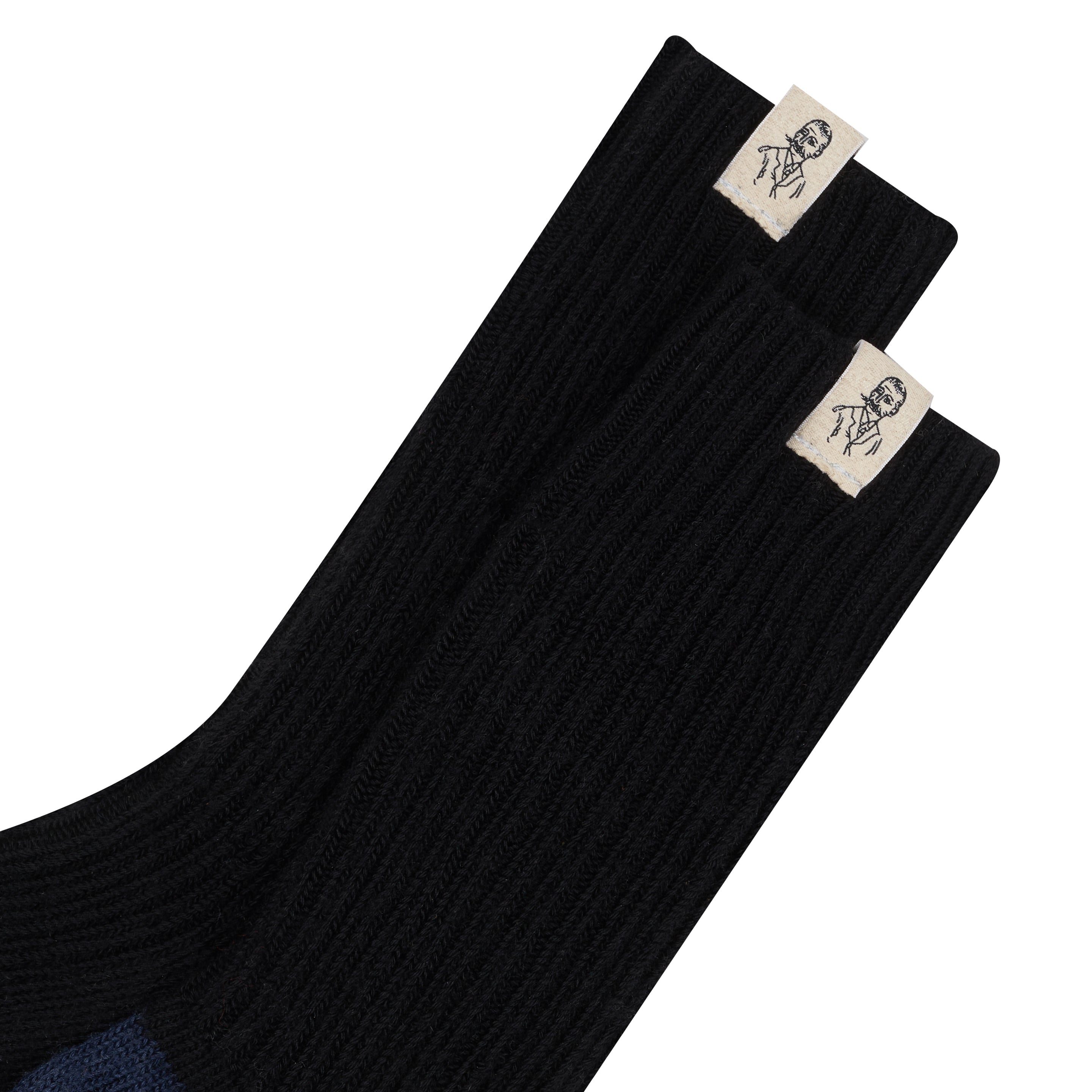 atelier-tuffery-chaussettes-paisses-laine-fran-aise-noir-et-marine image 2