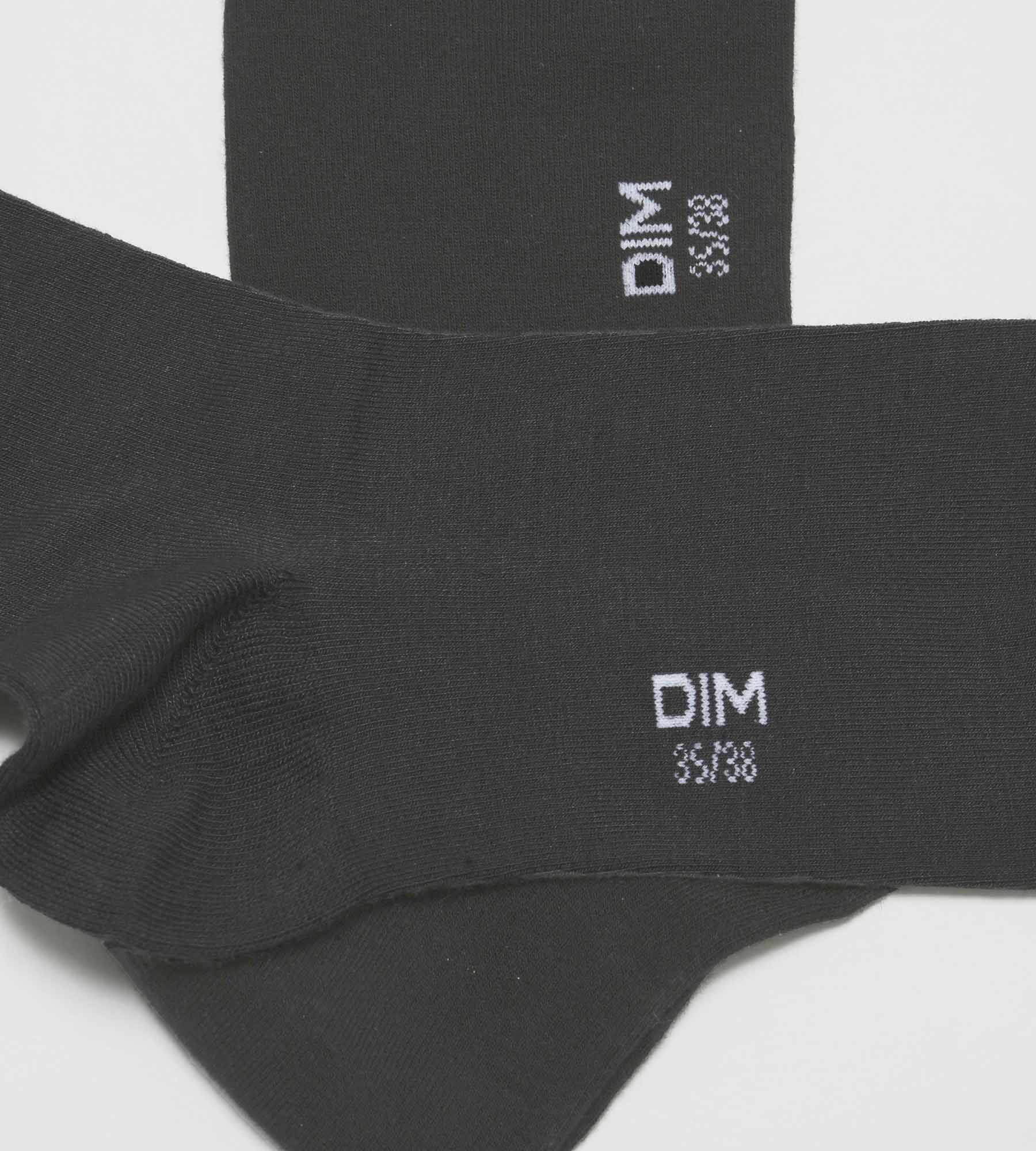 dim-bambou-lot-de-2-paires-de-chaussettes-femme-anthracite-en-viscose image 2