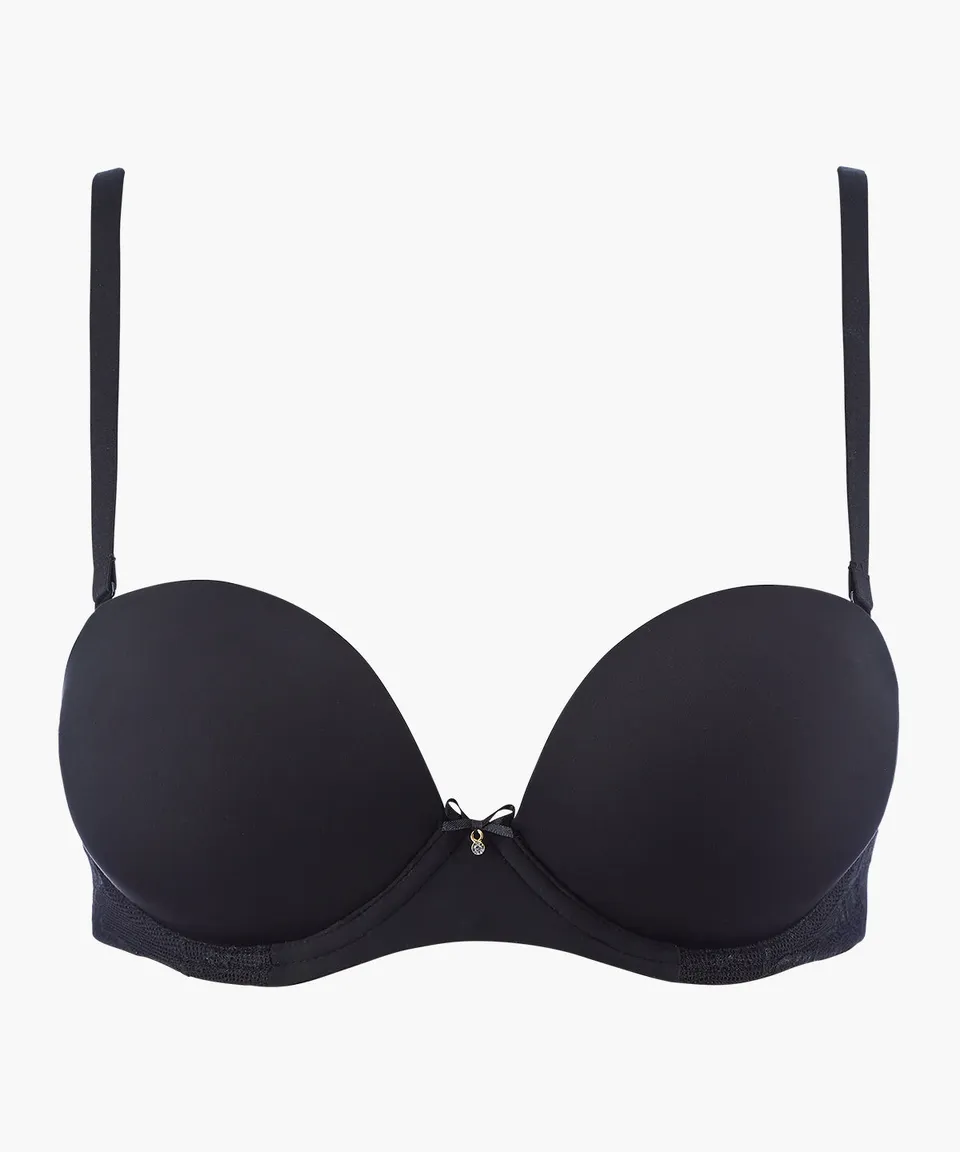 aubade-sweetessence-soutien-gorge-bandeau-plunge-noir image 1