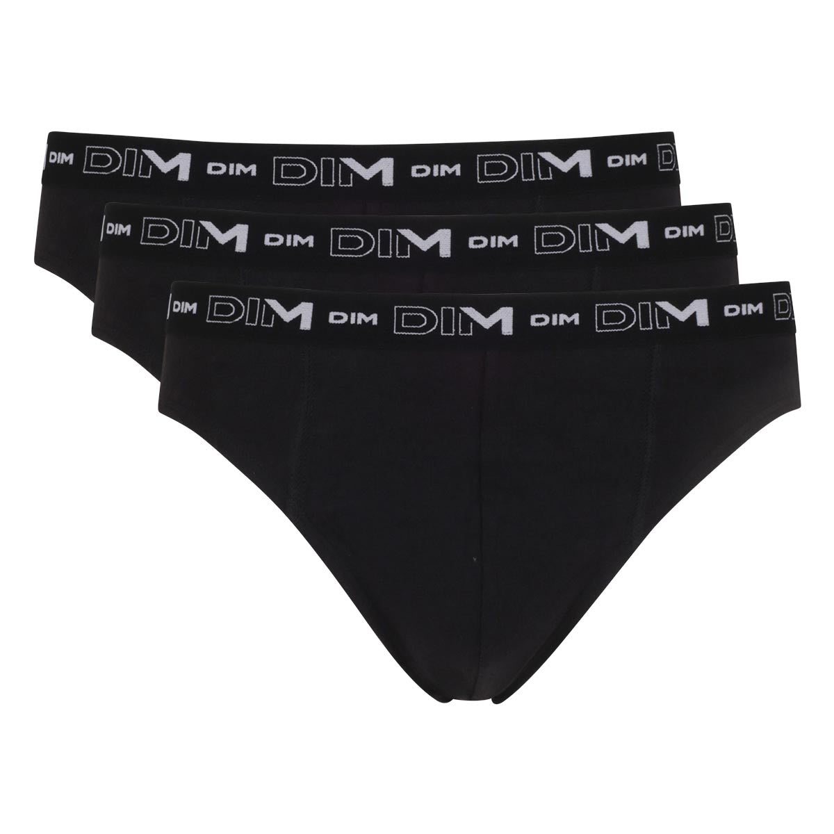 dim-coton-stretch-d6595t3-lot-de-3-slips-homme-noir-en-coton-stretch image 3