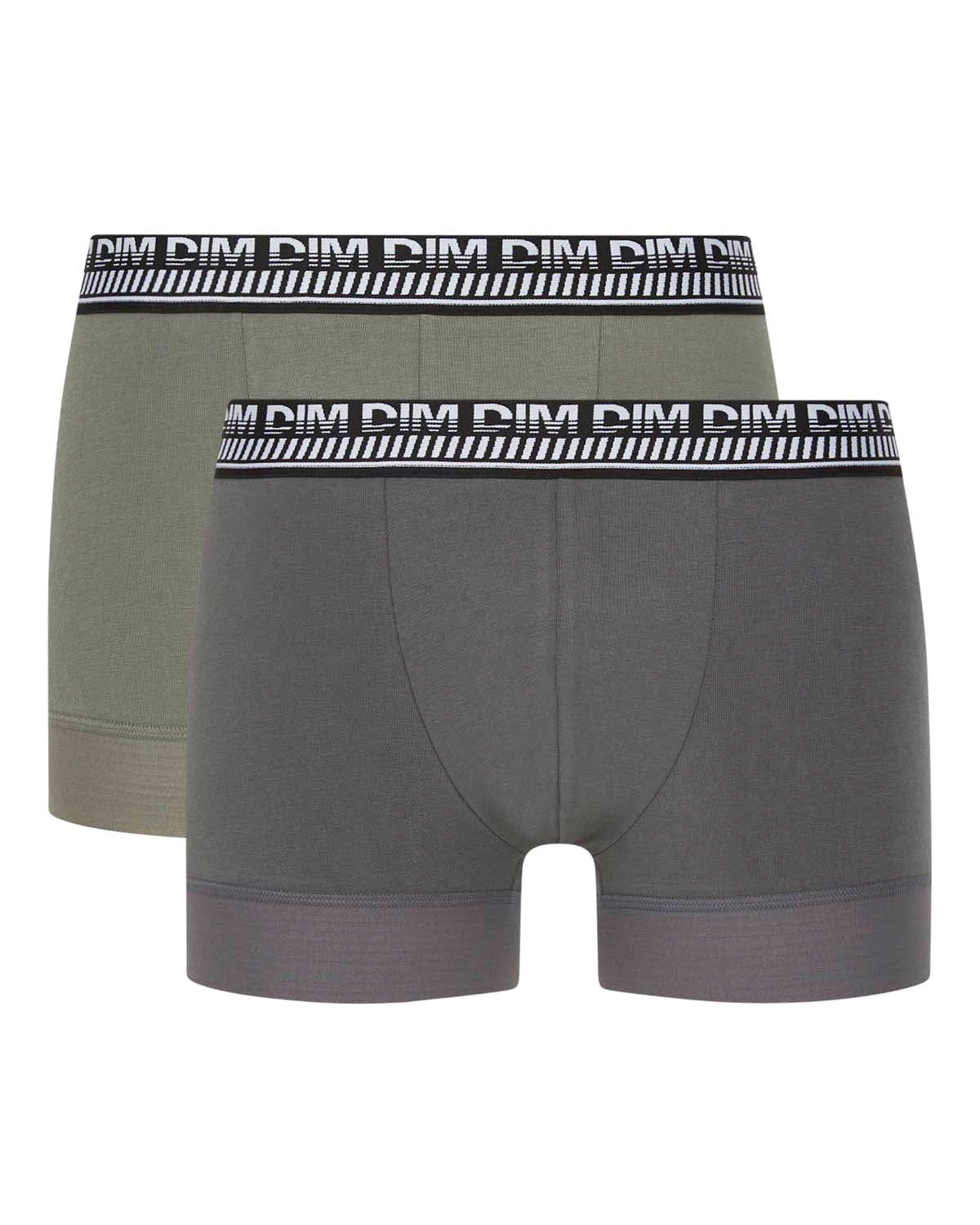 dim-3d-stay-and-fit-lot-de-2-boxers-homme-vert-olive-vert-militaire image 2