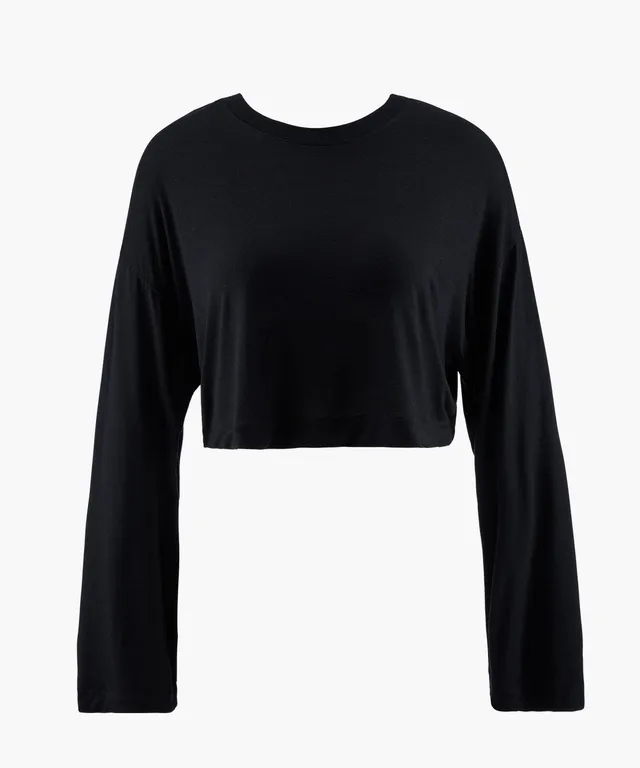 aubade-night-crush-pullover-crop-noir-viscose-cachemire image 1