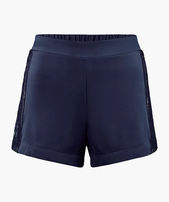 aubade-midnight-whisper-shorty-evening-blue-shorty-en-soie-stretch-et-dentelle image 1