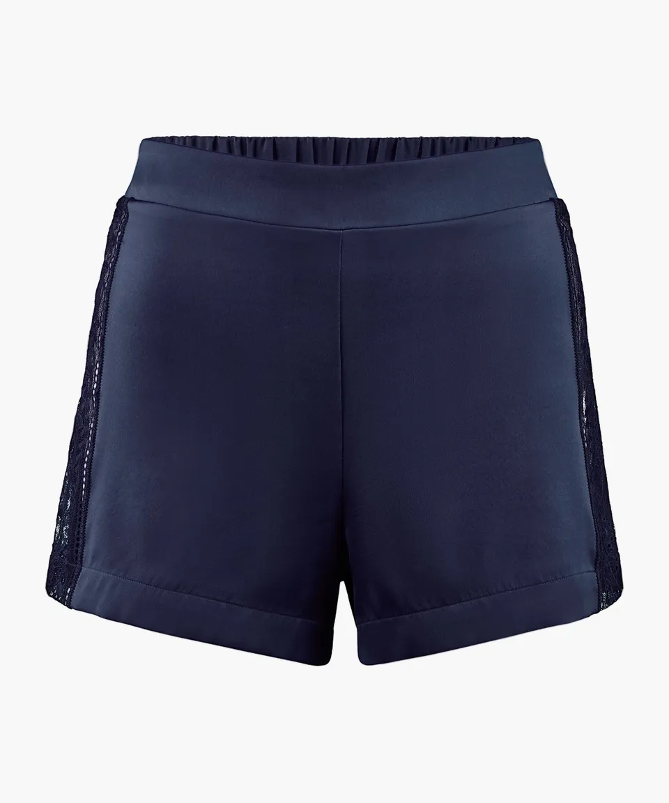 aubade-midnight-whisper-shorty-evening-blue-shorty-en-soie-stretch-et-dentelle image 1