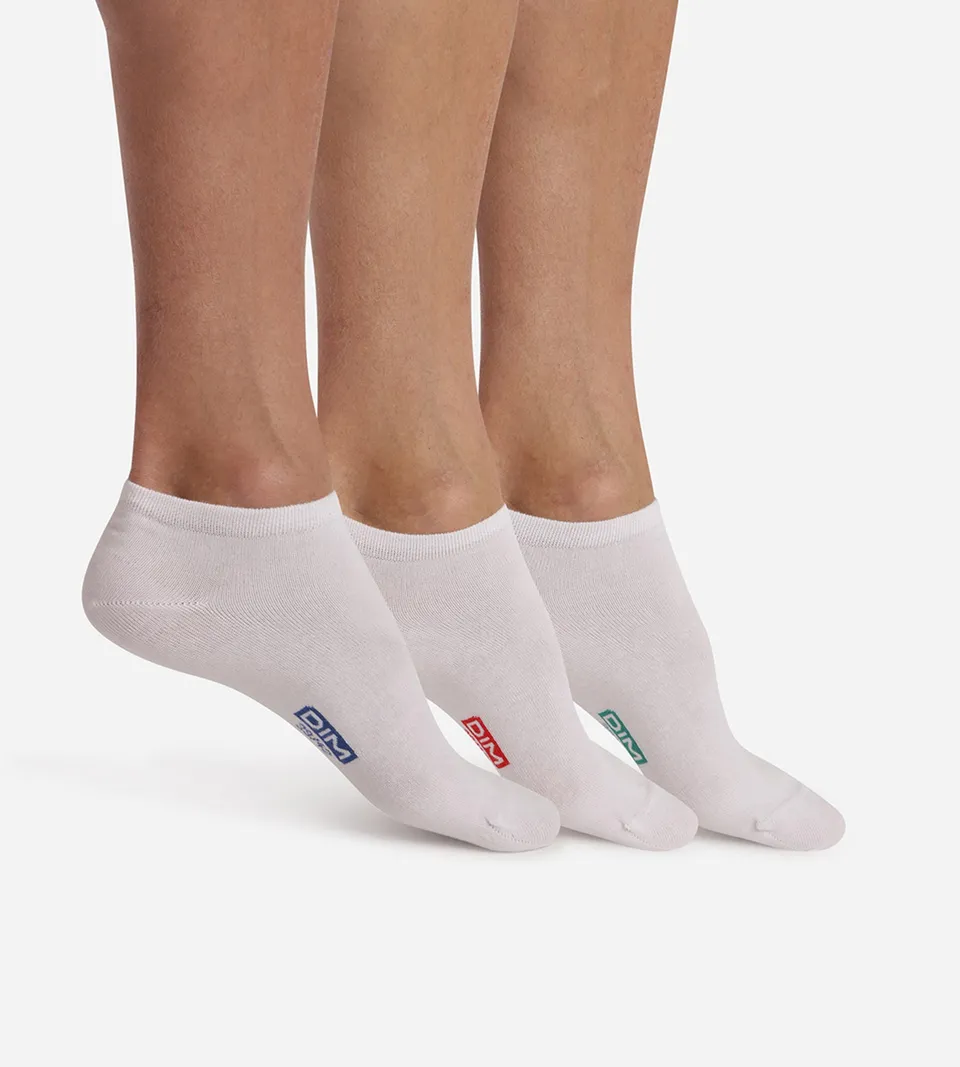 dim-lot-de-3-paires-socquettes-coton-homme-blanc image 1