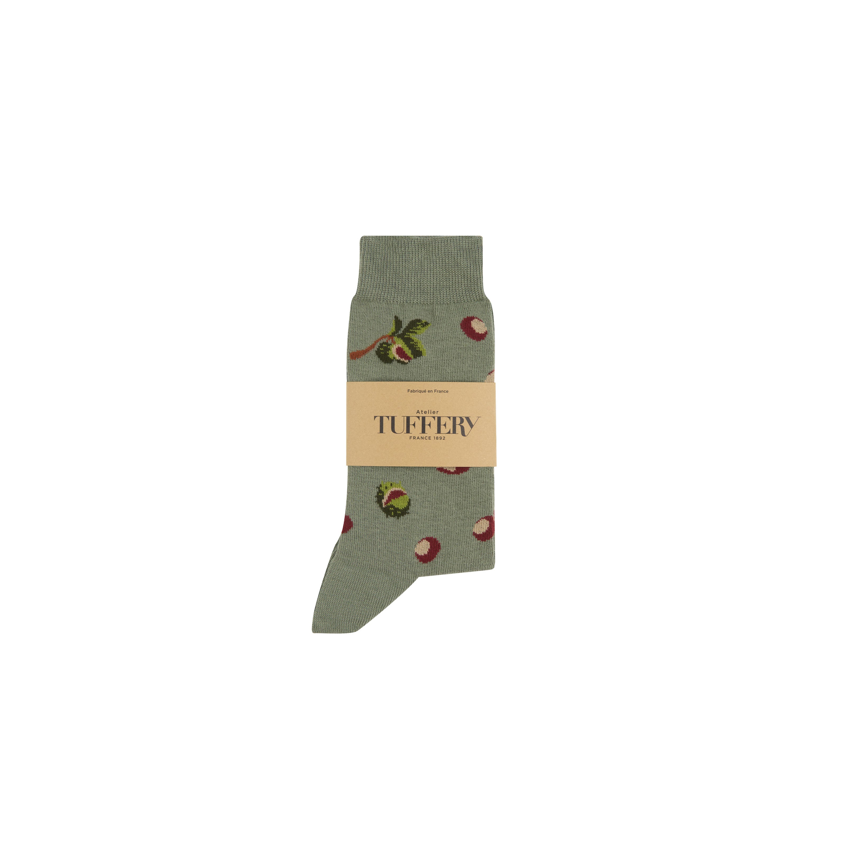 atelier-tuffery-chaussettes-fines-unisexes-kaki image 2