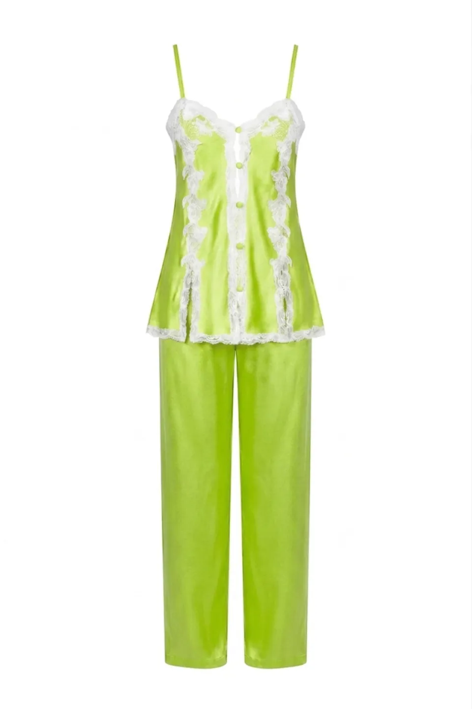 cadolle-pyjama-en-soie-vert-pomme image 1